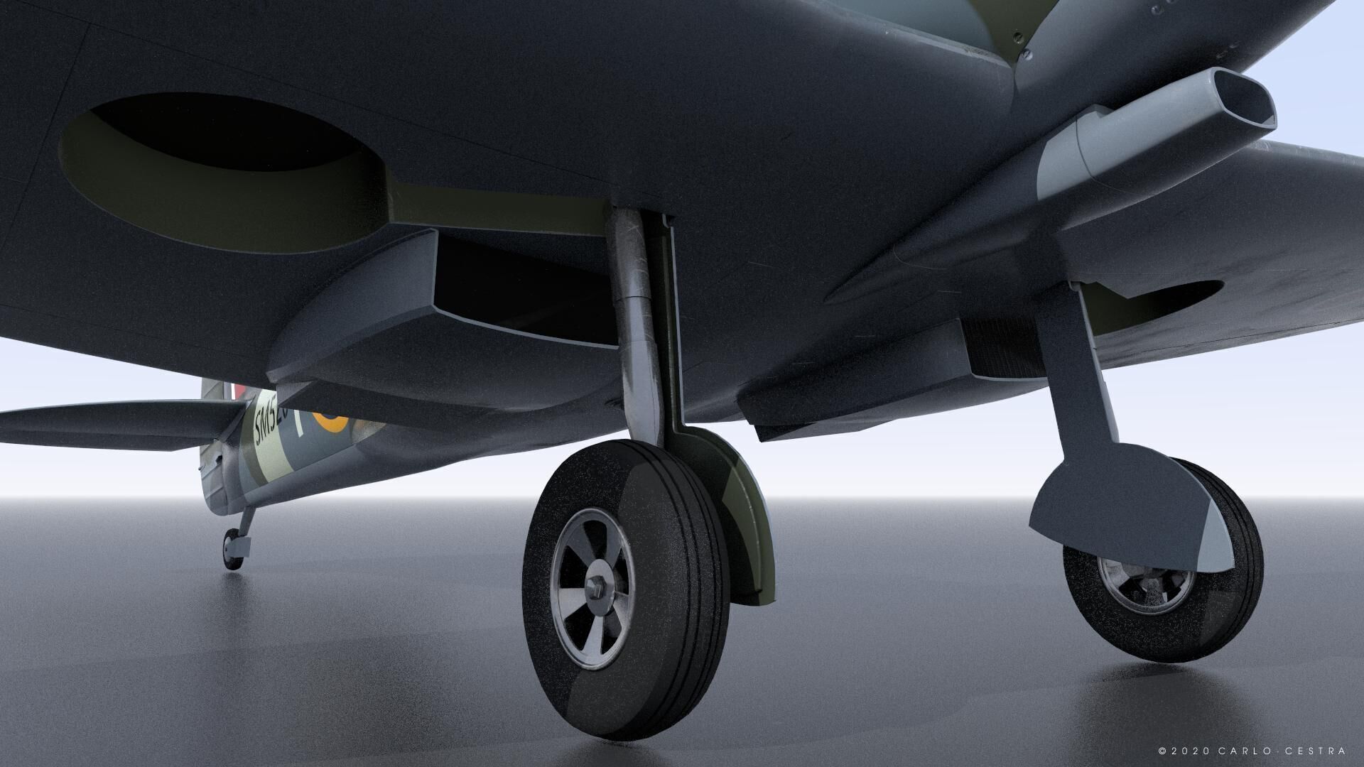 SPITFIRE TR MK9 - Not rigged Low-poly 3D model_6