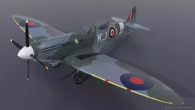 SPITFIRE TR MK9 - Not rigged Low-poly 3D model