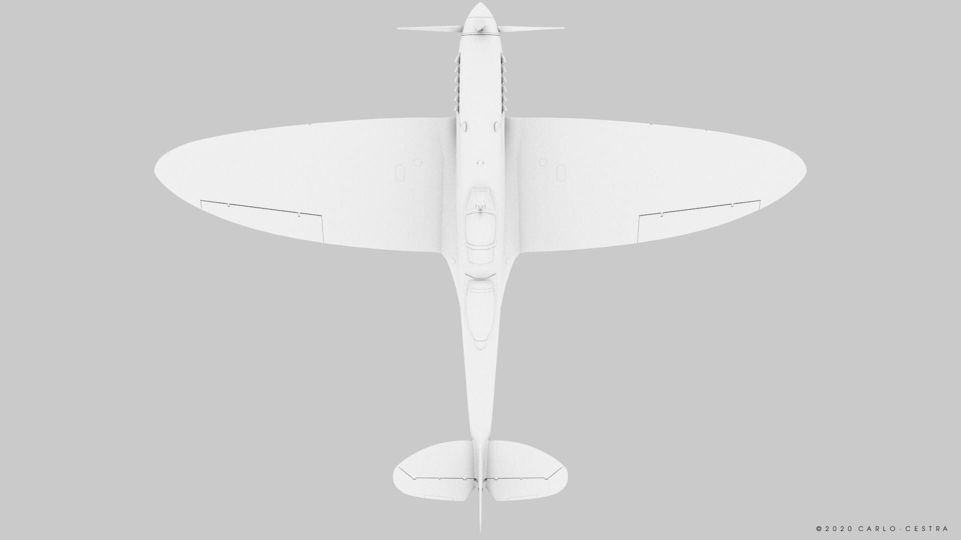 SPITFIRE TR MK9 - Not rigged Low-poly 3D model_33