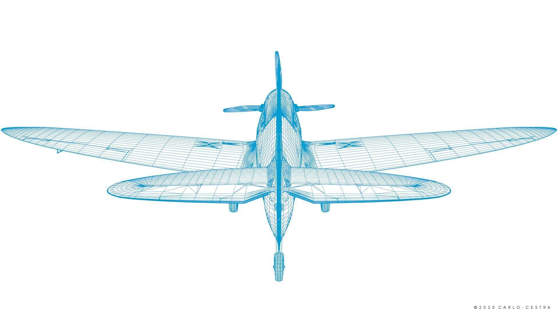 SPITFIRE TR MK9 - Not rigged Low-poly 3D model_48