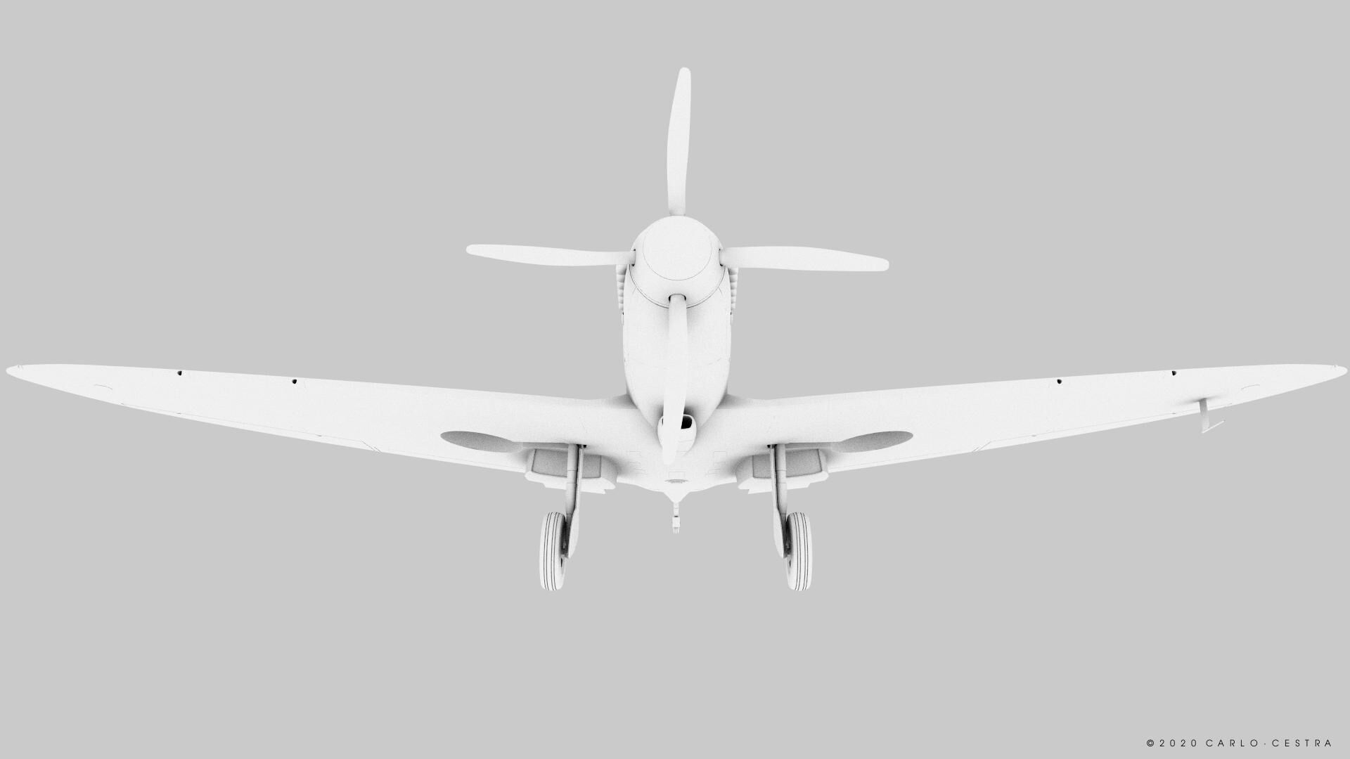 SPITFIRE TR MK9 - Not rigged Low-poly 3D model_32