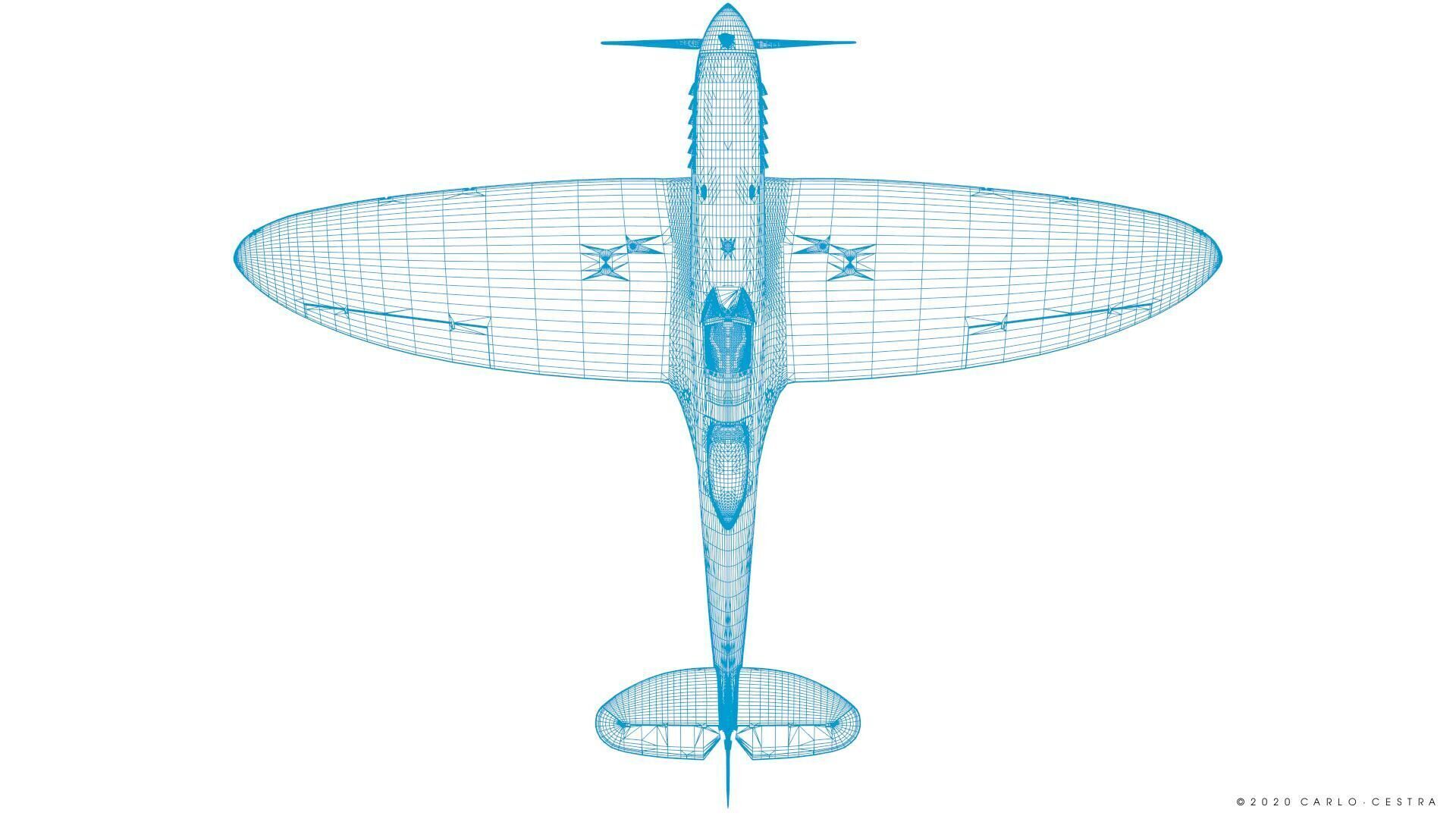 SPITFIRE TR MK9 - Not rigged Low-poly 3D model_50