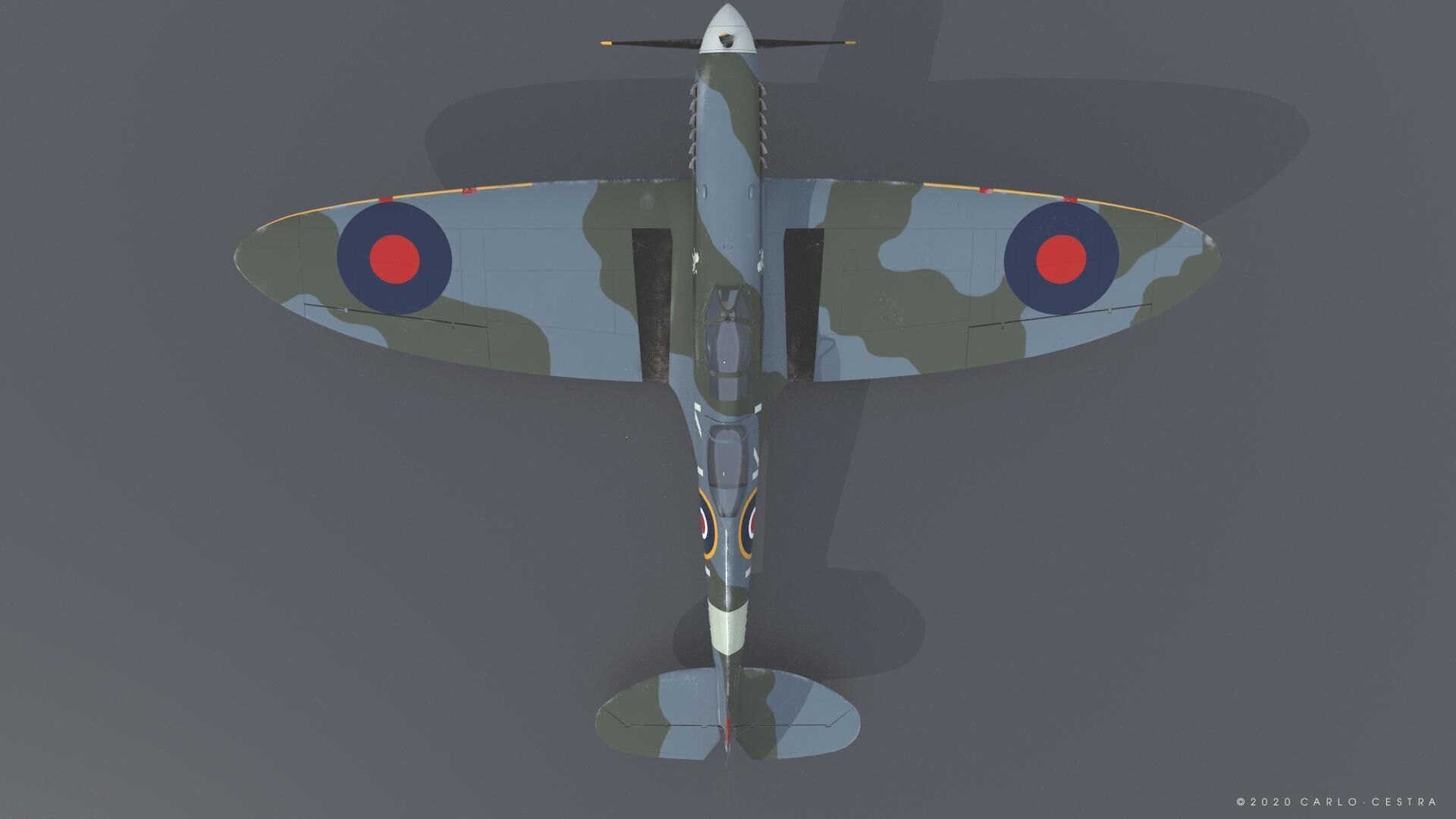 SPITFIRE TR MK9 - Not rigged Low-poly 3D model_14