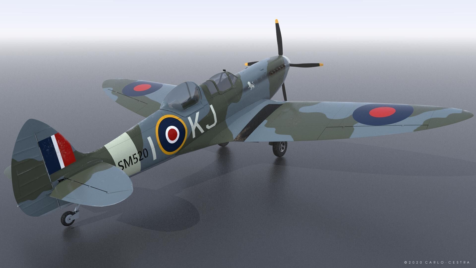 SPITFIRE TR MK9 - Not rigged Low-poly 3D model_2