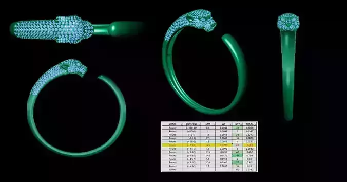 Panthere de bracelet Luxury Panther Inspired 3D Jewelry Model