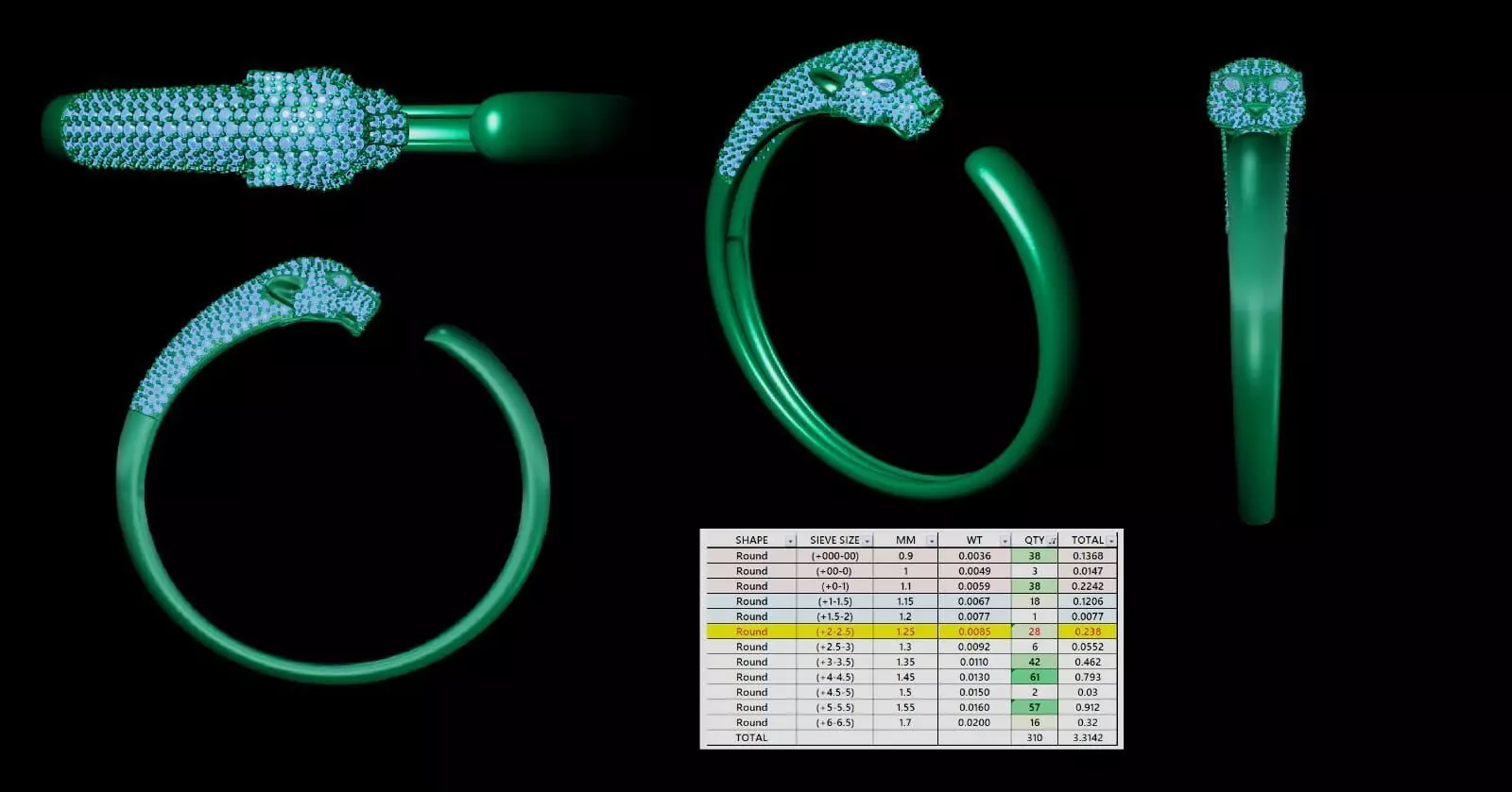 Panthere de bracelet Luxury Panther Inspired 3D Jewelry Model 3D print model