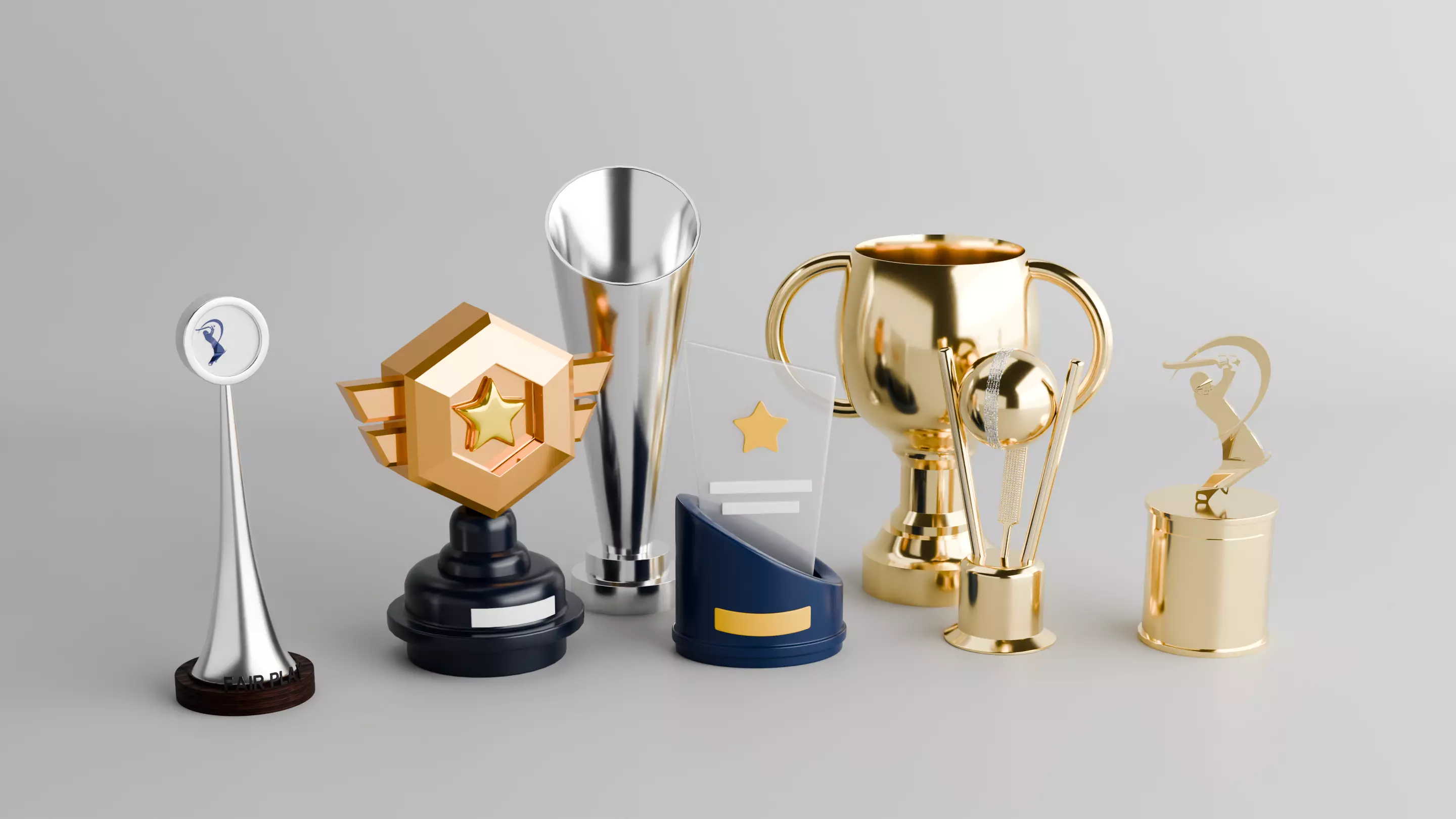 Premium 3D Trophy Models Pack Free low-poly 3D model