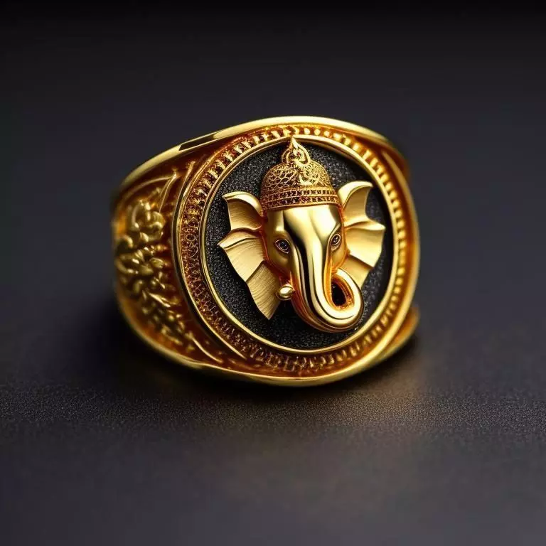 Lord Ganesha Ring AI-Generated 3D Model 3D print model_0
