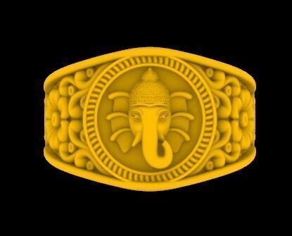 Lord Ganesha Ring AI-Generated 3D Model 3D print model_1