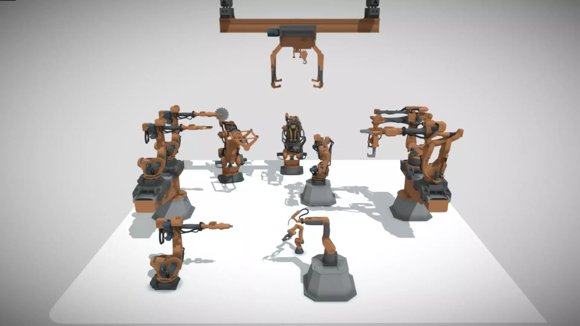 Low Industrial Robot Low-poly 3D model