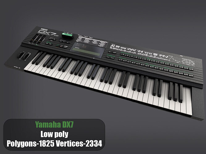 Yamaha DX7  Low-poly 3D model