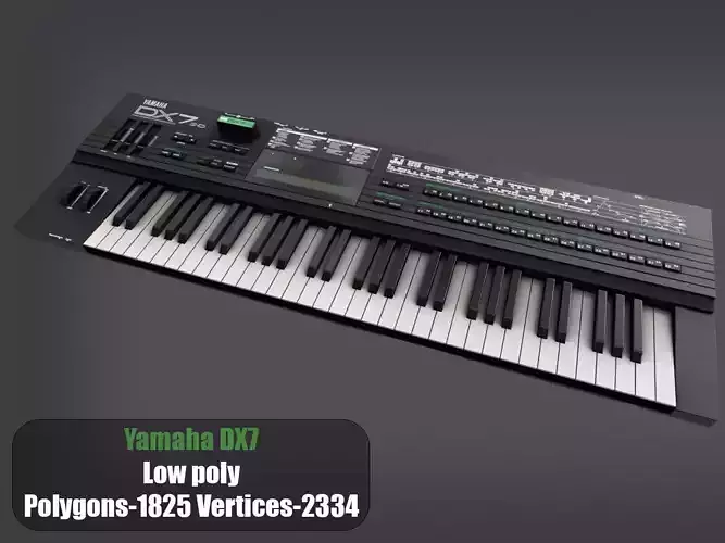 Yamaha DX7  Low-poly 3D model