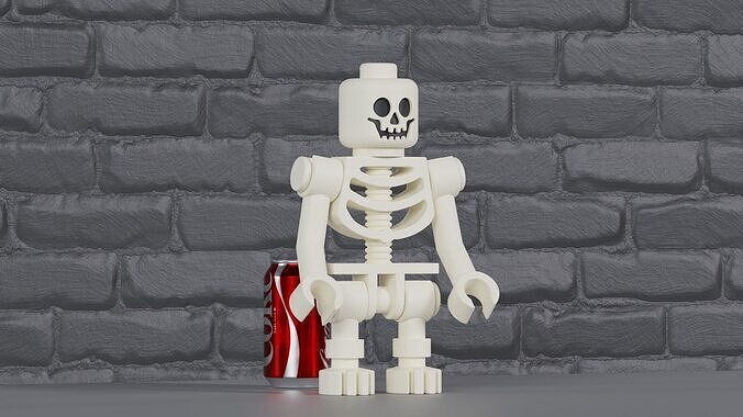 Classic Lego Skeleton Maxifig - Fully Articulated 3D print model