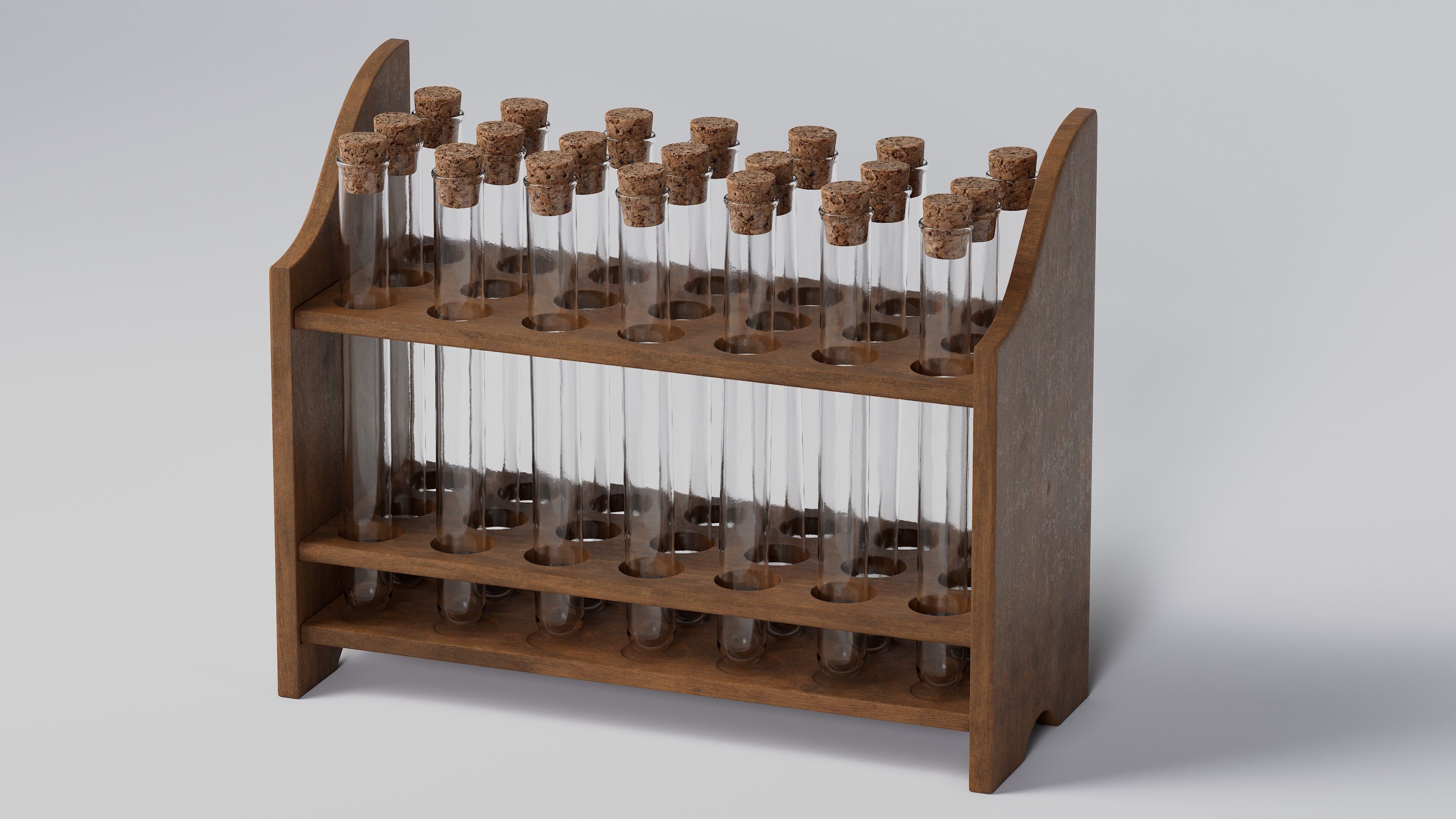 Wooden test tube rack 3D model_4