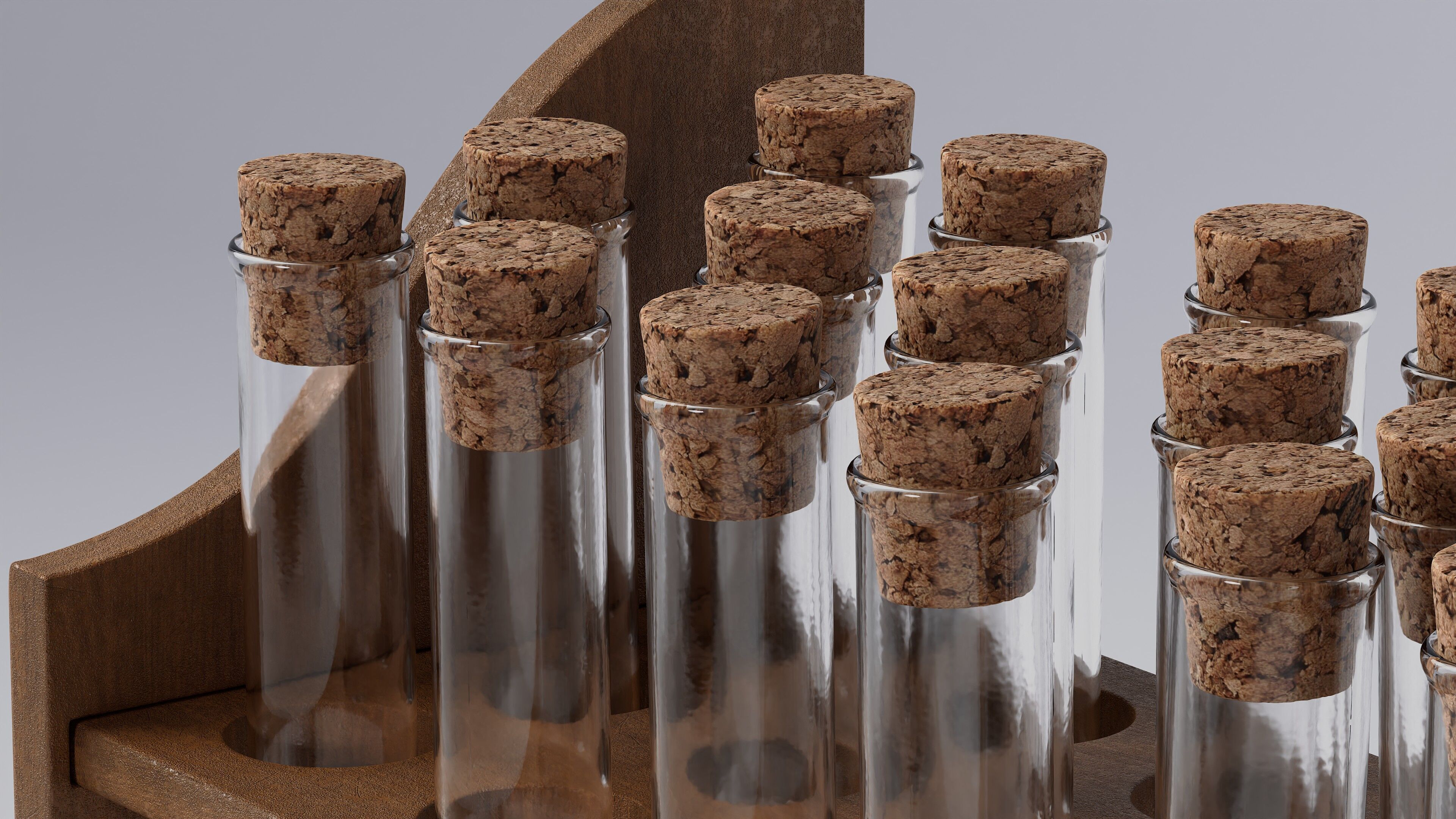 Wooden test tube rack 3D model_12