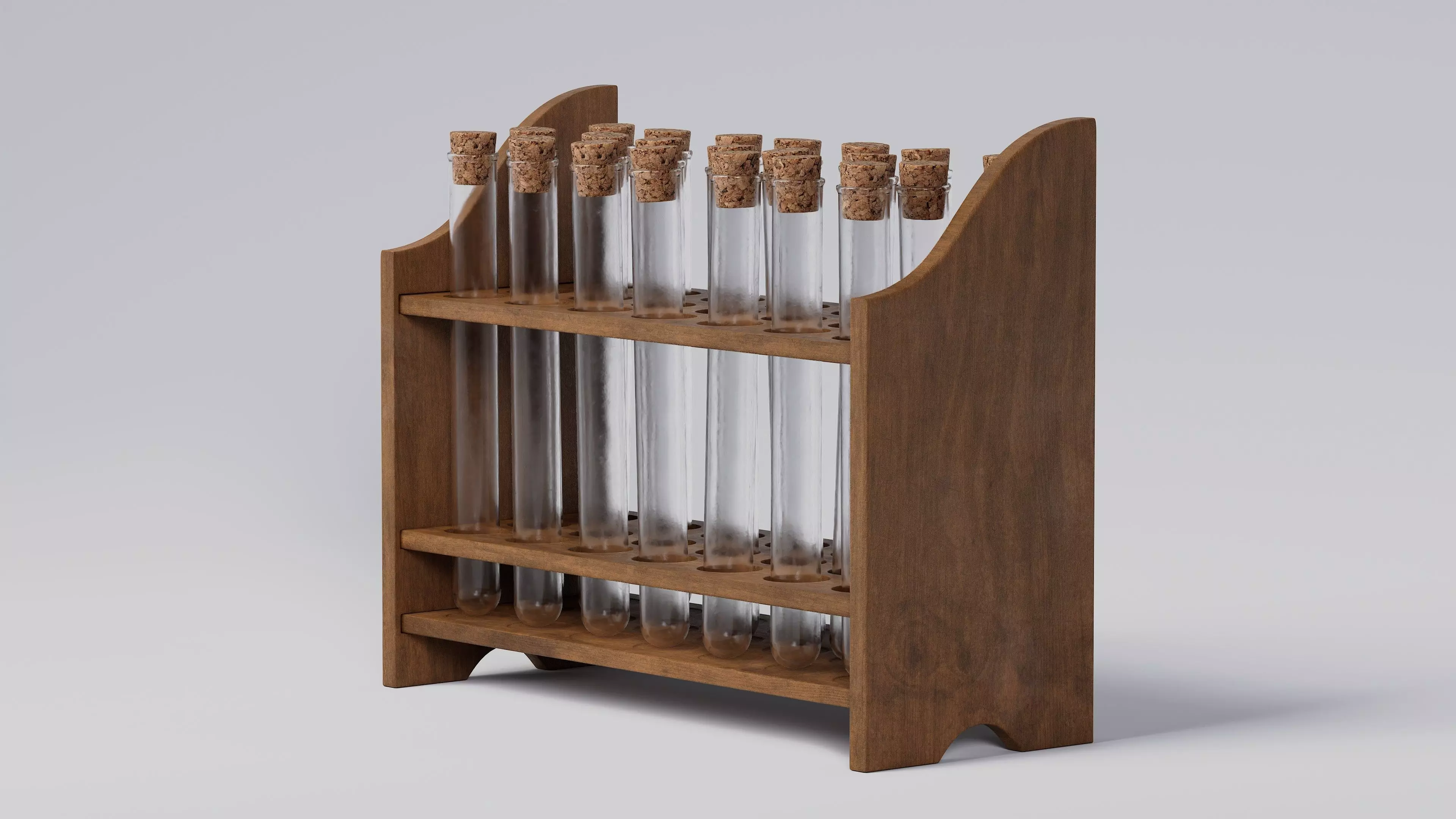 Wooden test tube rack 3D model_0
