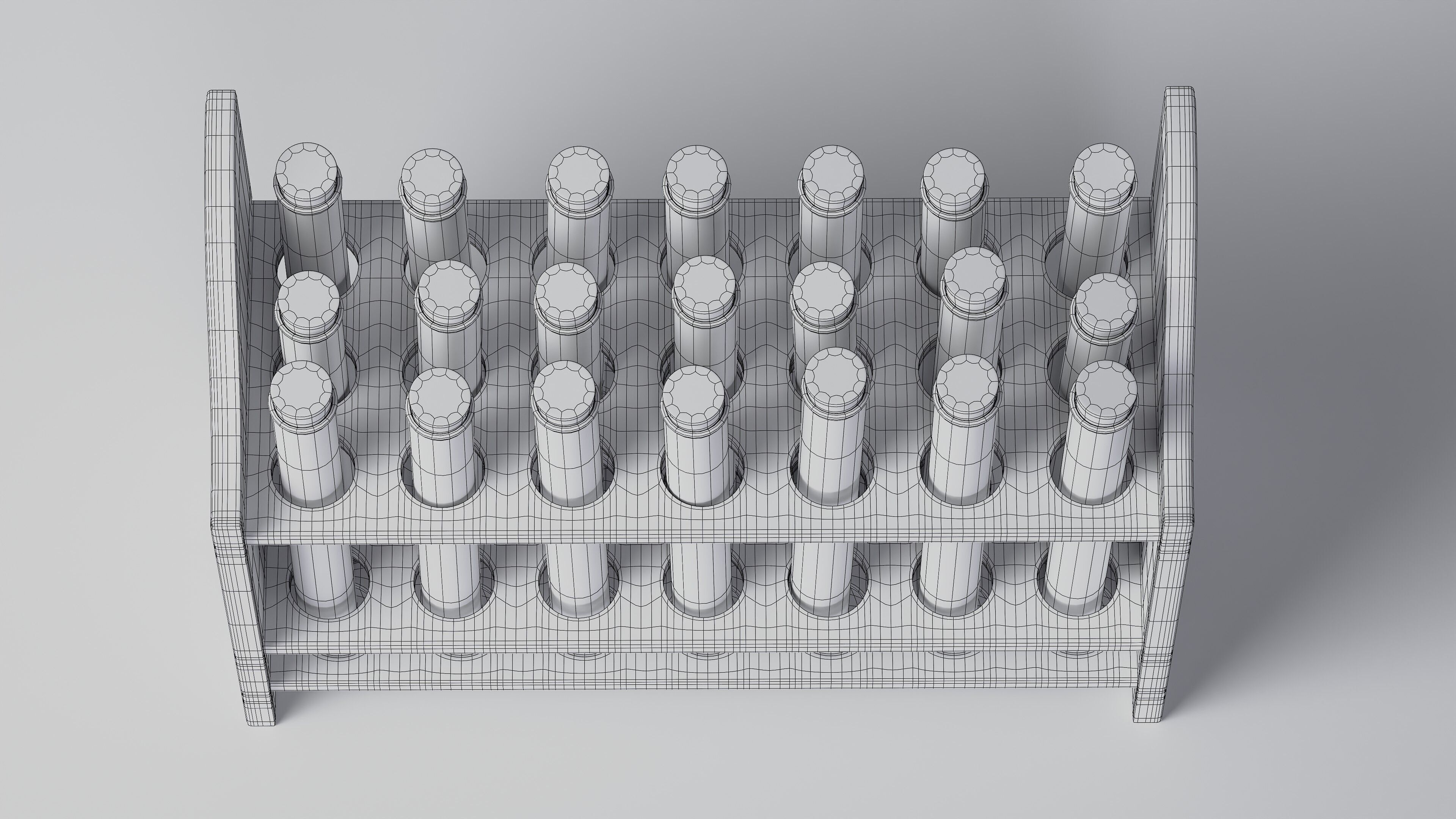 Wooden test tube rack 3D model_20