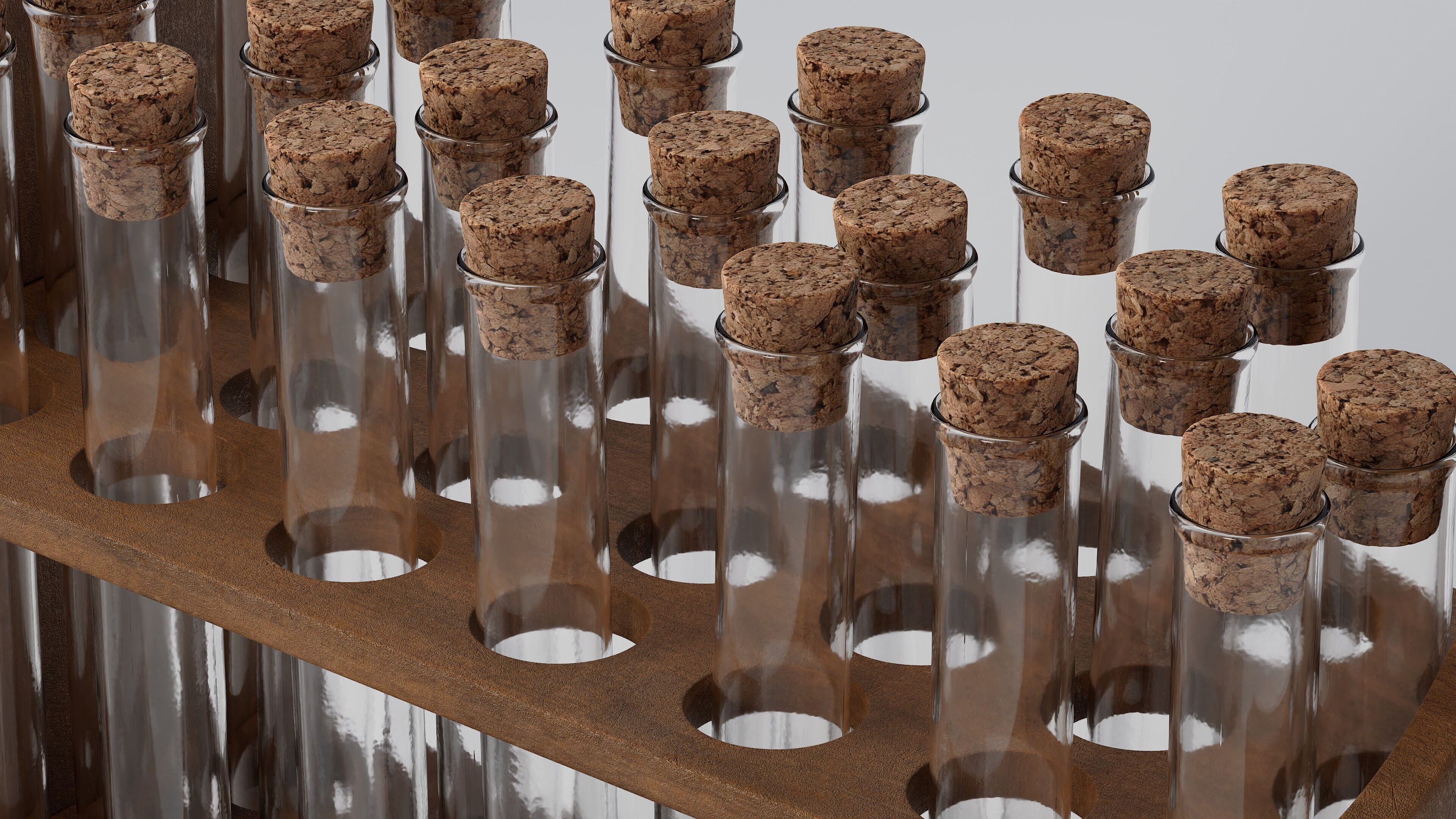 Wooden test tube rack 3D model_8