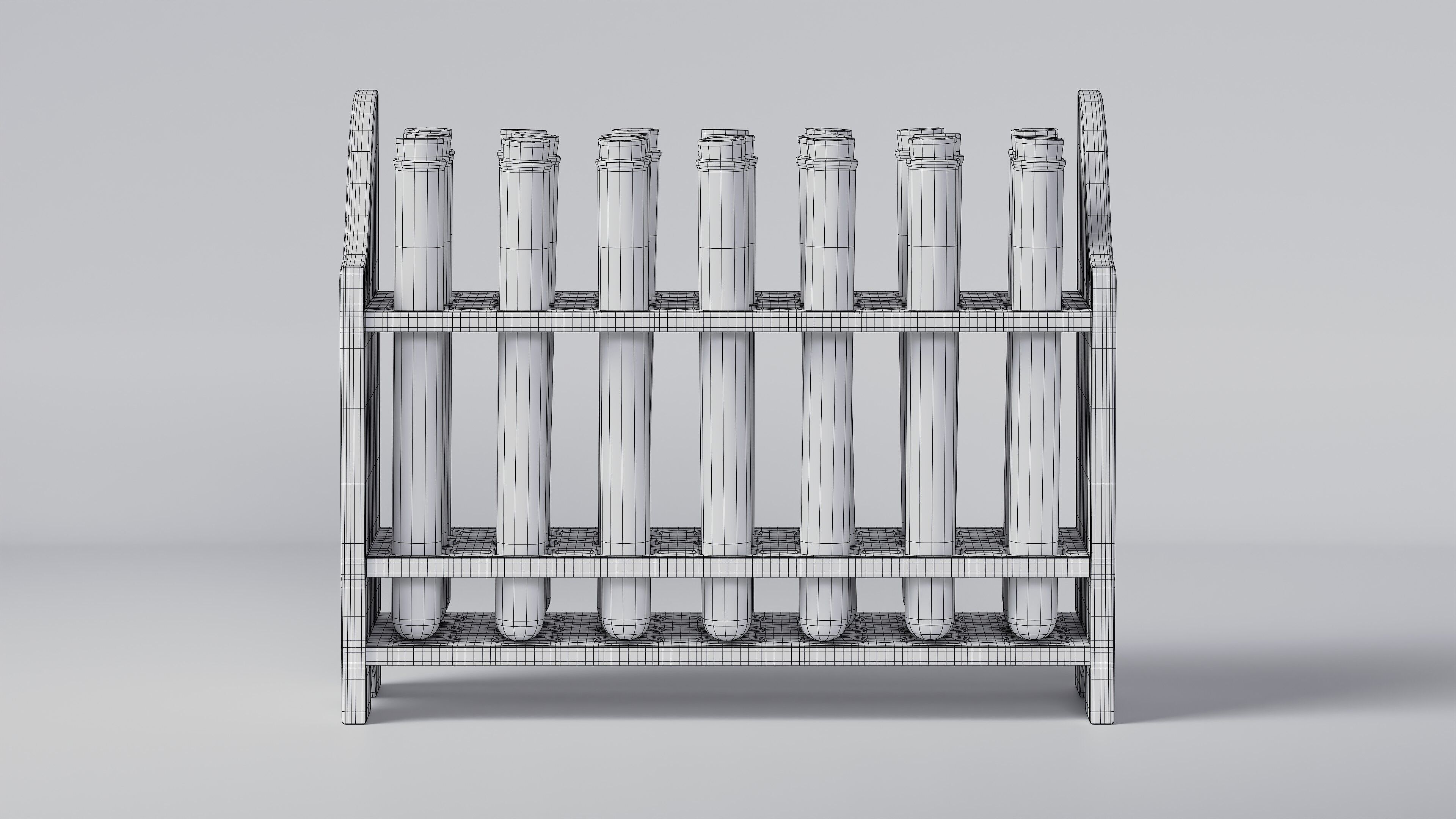 Wooden test tube rack 3D model_13