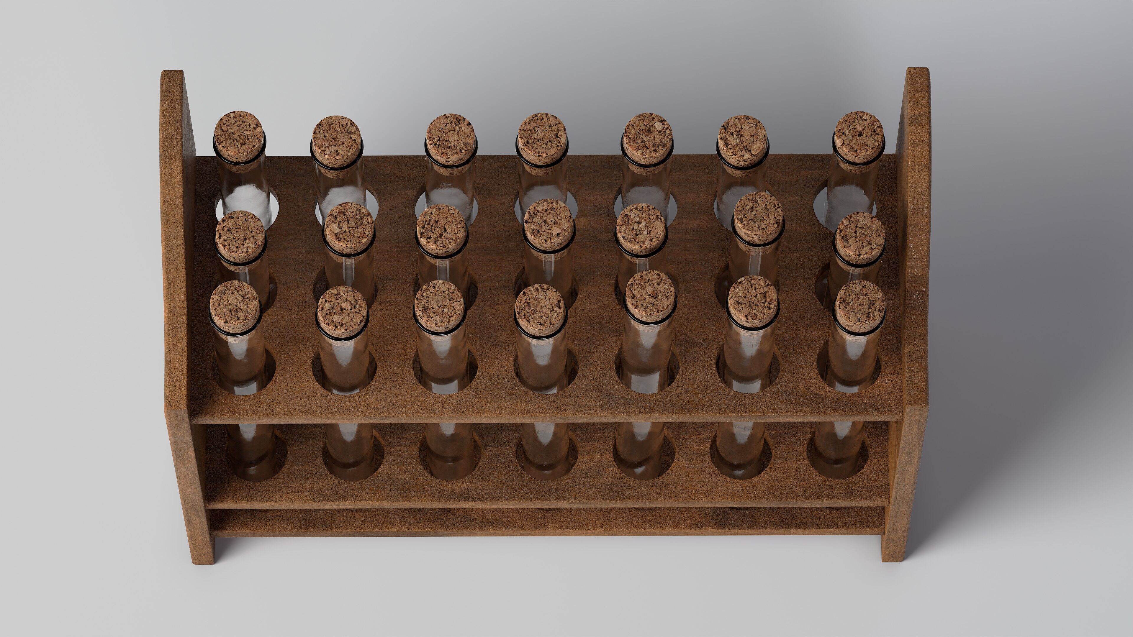 Wooden test tube rack 3D model_7