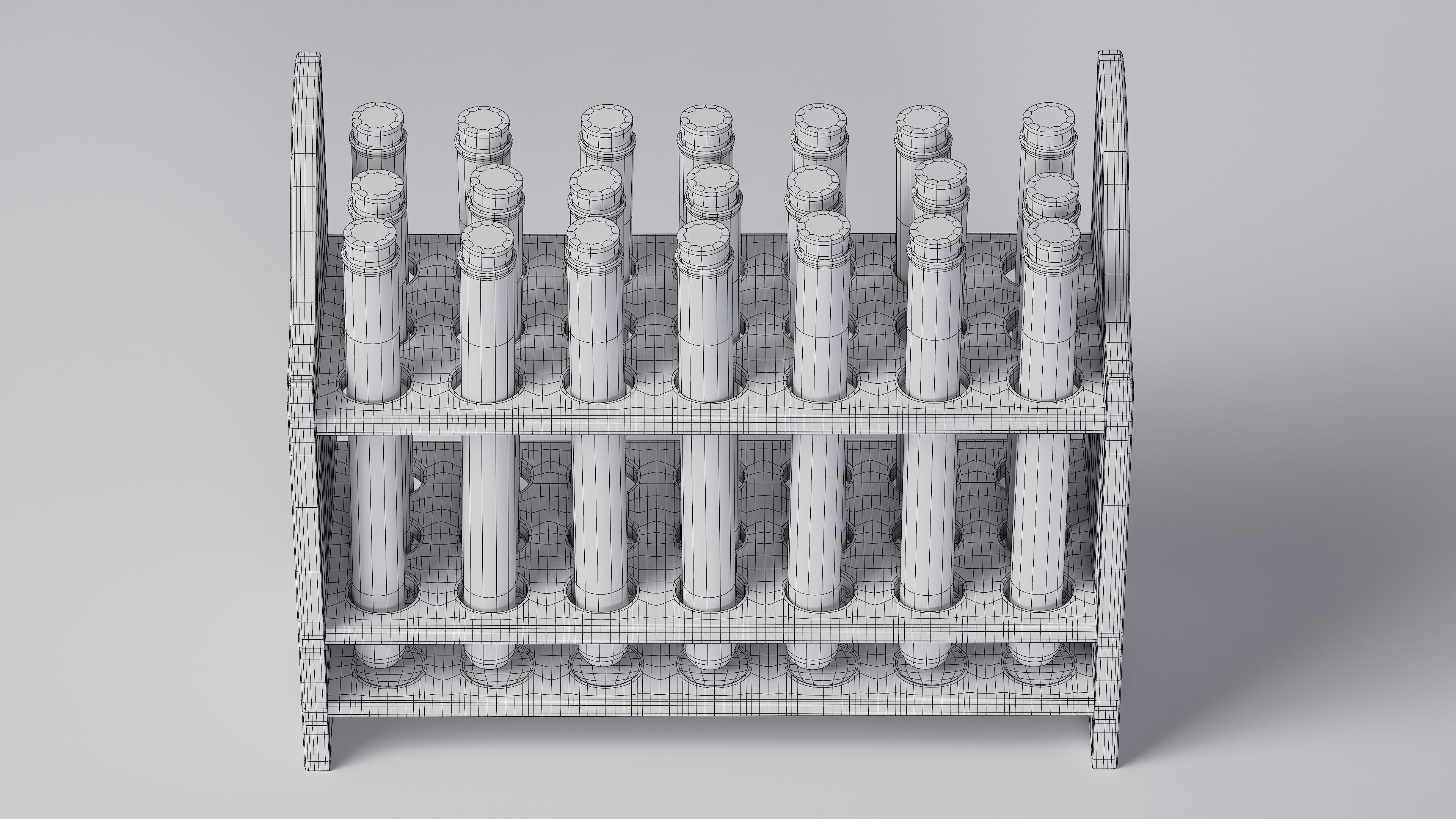 Wooden test tube rack 3D model_19