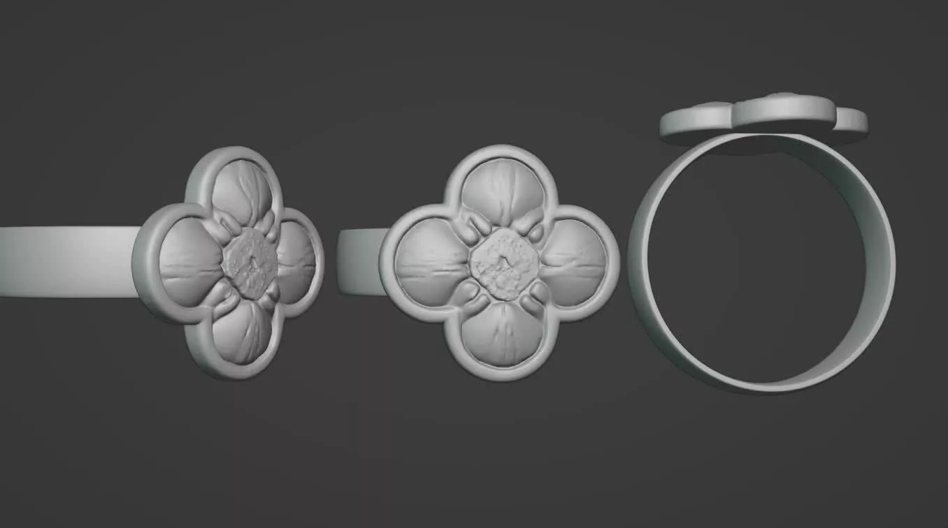 Clover Bloom Ring 3D Printable STL 3D print model