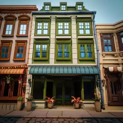 LOWPOLY CITY BUILDING STYLIZE 6