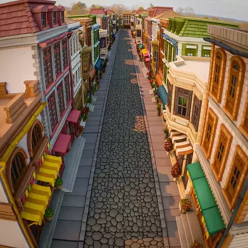 LOWPOLY CITY BUILDING STYLIZE PACK 8 BUILDING 5