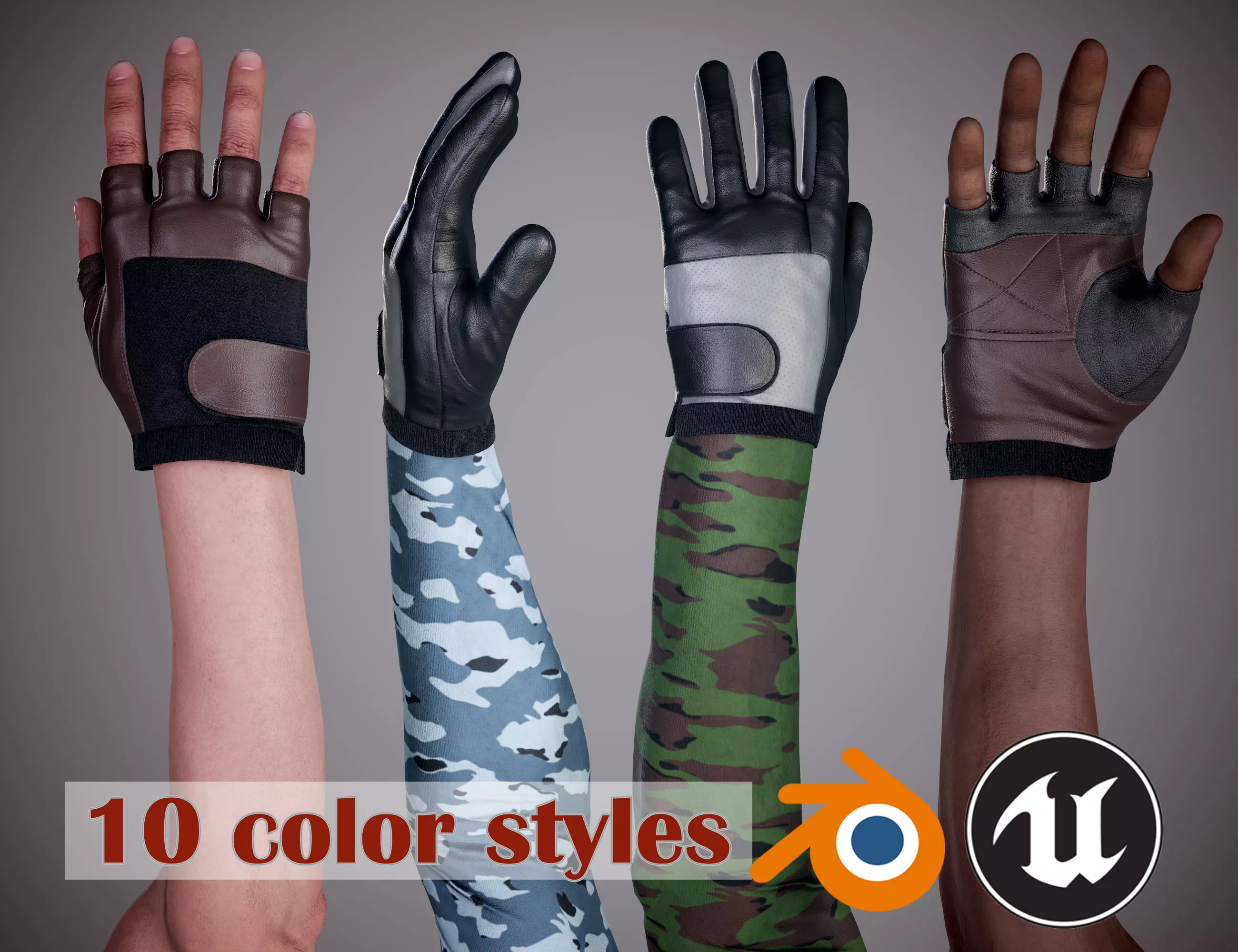 FPS Arms Pack 01b Low-poly 3D model_0