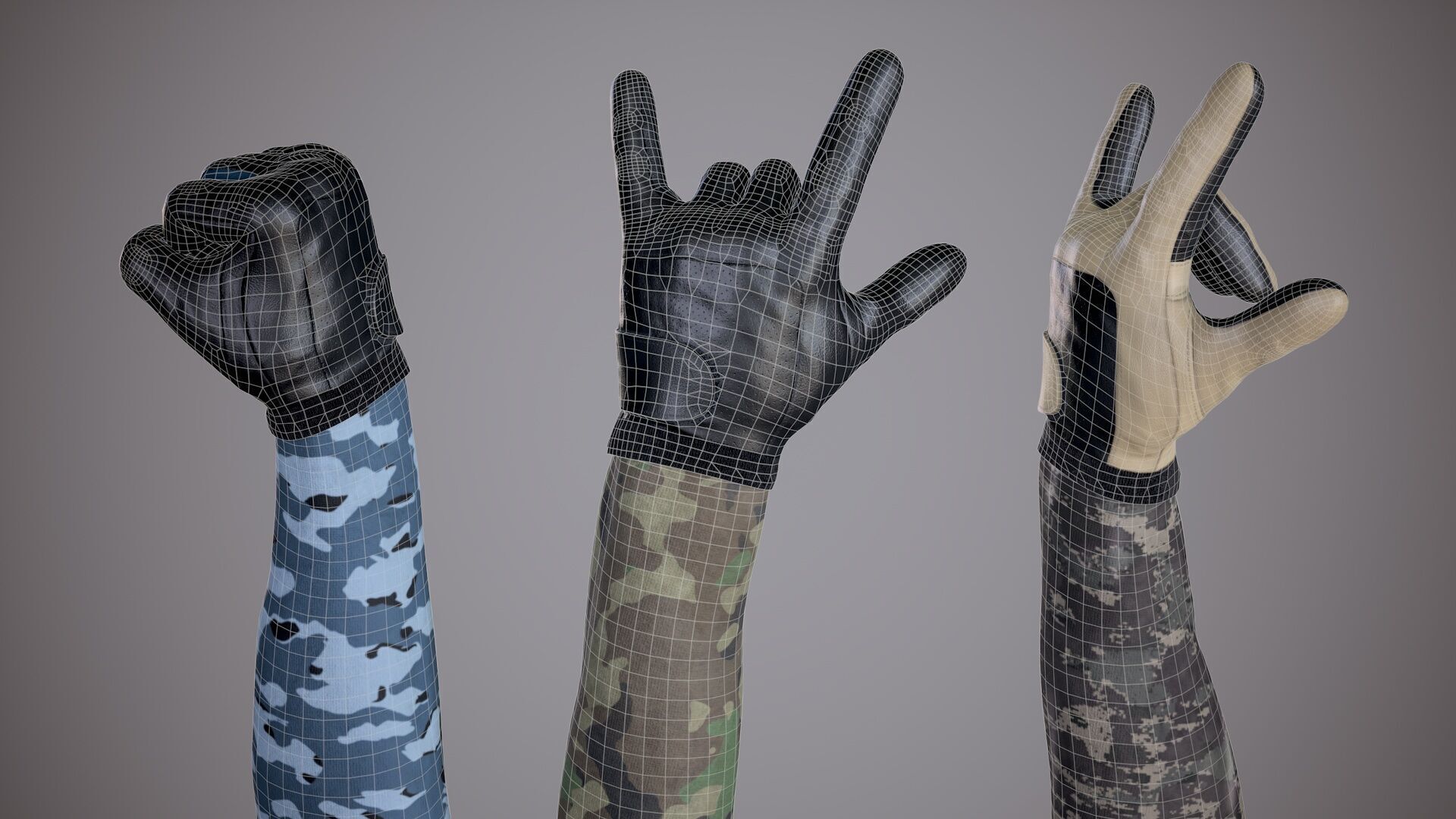 FPS Arms Pack 01b Low-poly 3D model_36