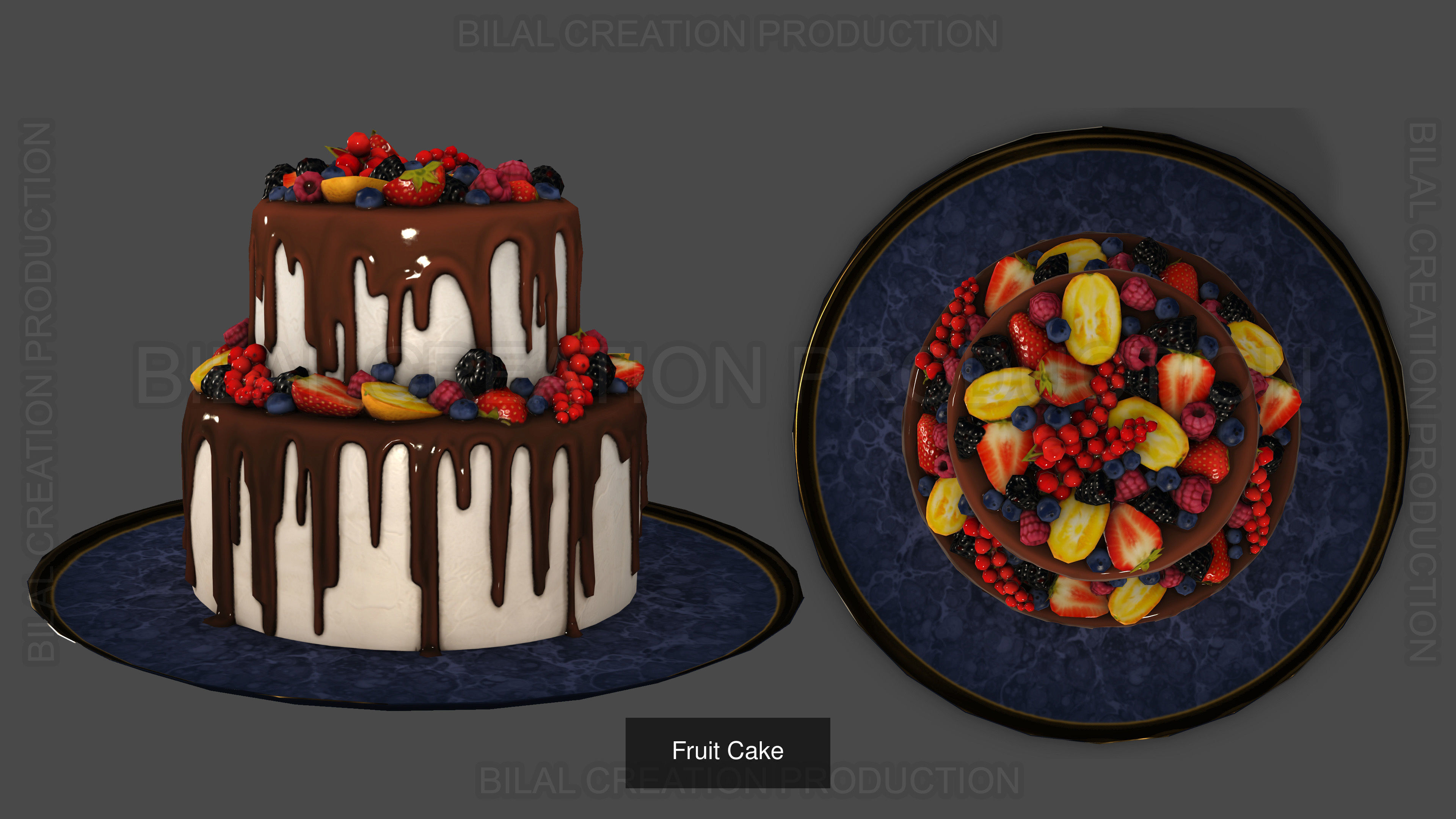 3 PACK OF CAKES 3D Model Collection_4