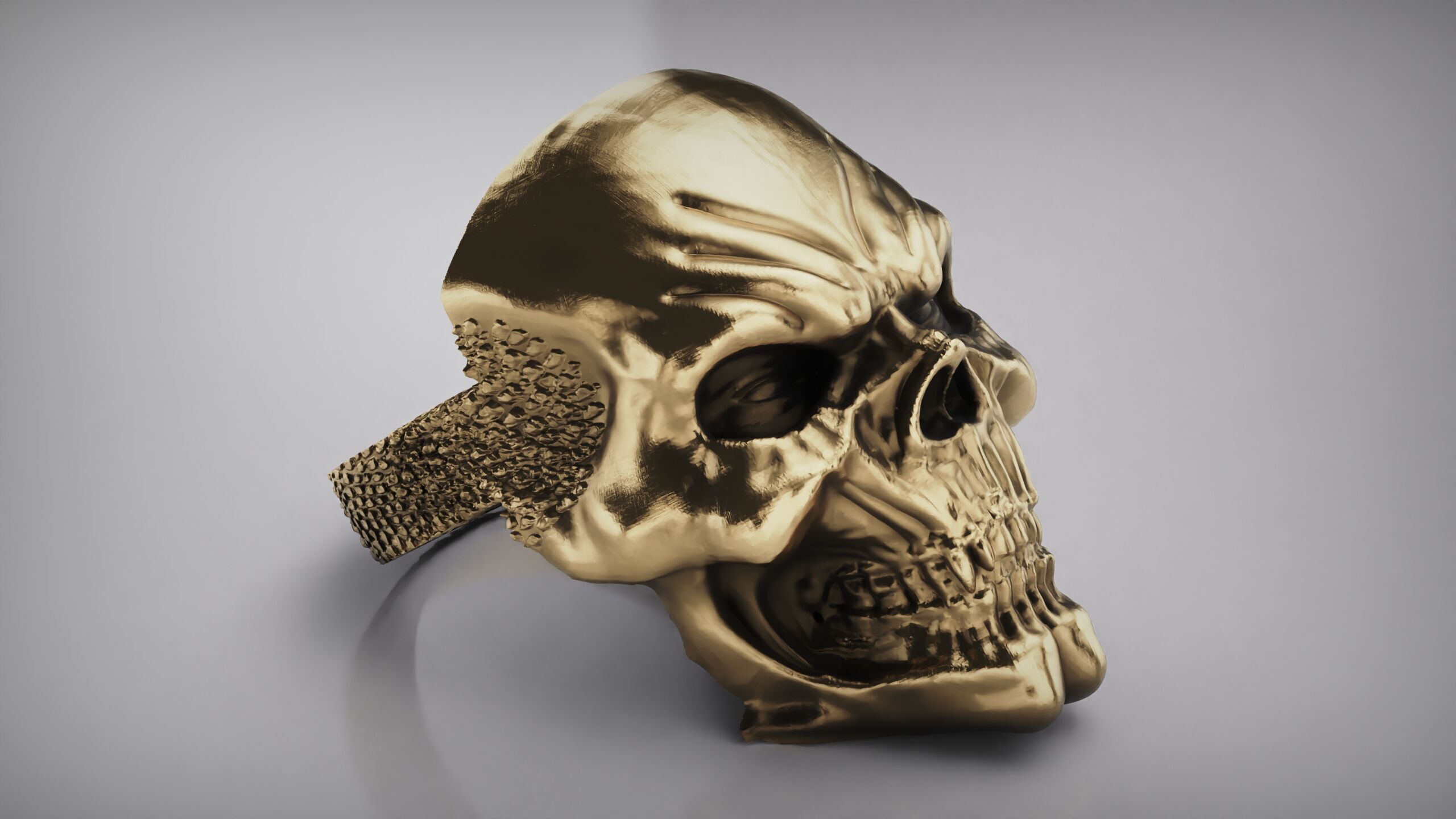 Skull Ring - Rider Ring - Silver Ring - Skeleton Ring 3D print model_8