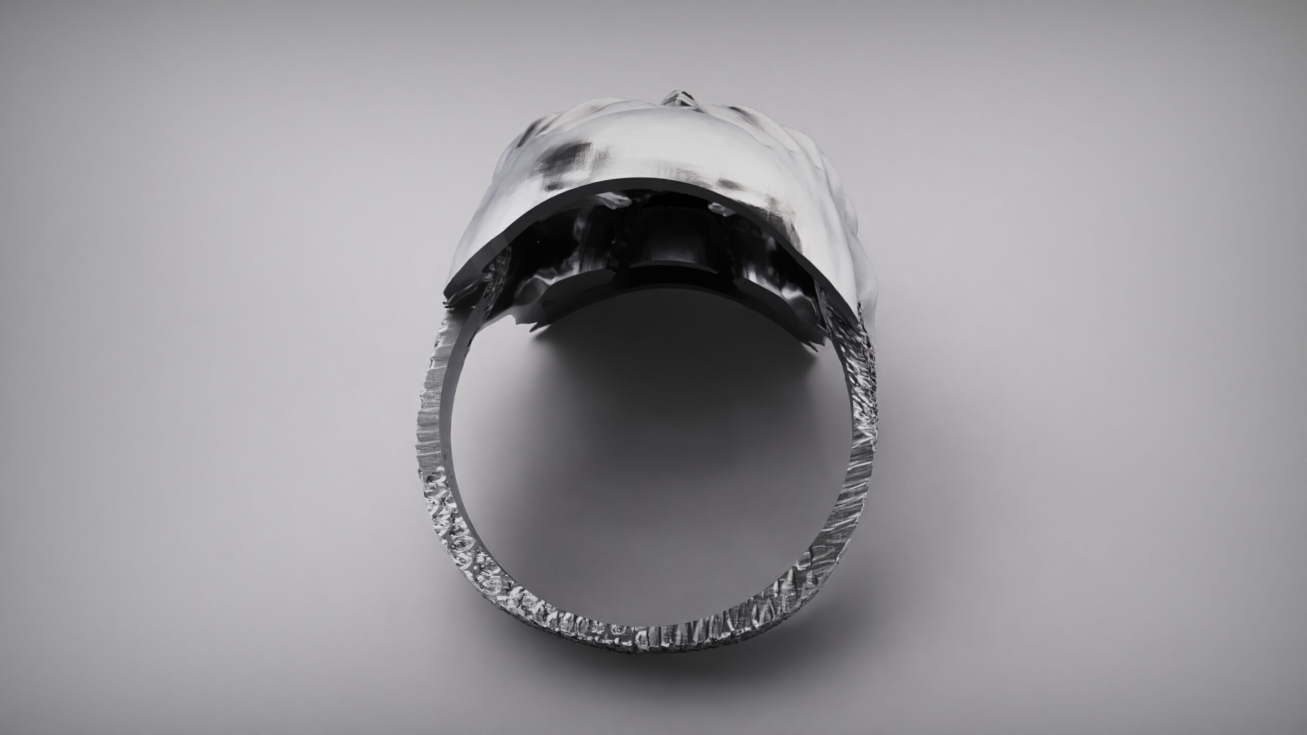 Skull Ring - Rider Ring - Silver Ring - Skeleton Ring 3D print model_5