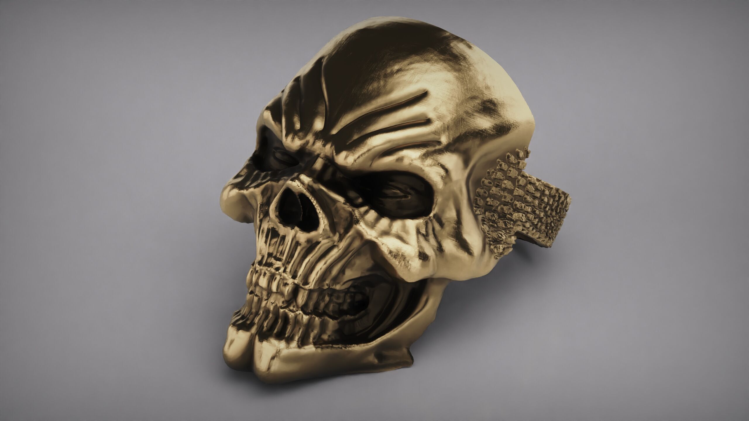 Skull Ring - Rider Ring - Silver Ring - Skeleton Ring 3D print model_4
