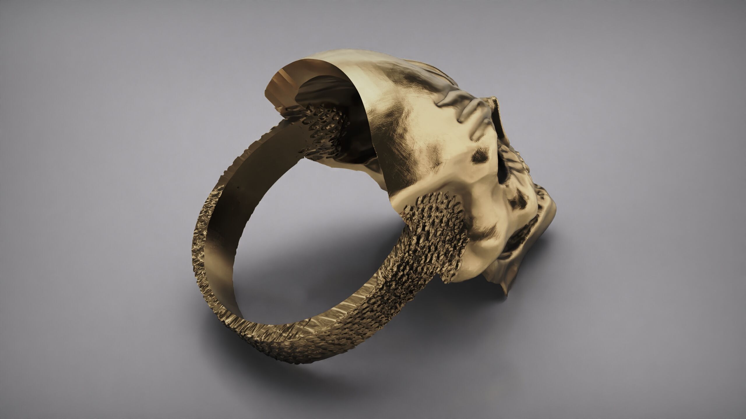 Skull Ring - Rider Ring - Silver Ring - Skeleton Ring 3D print model_14