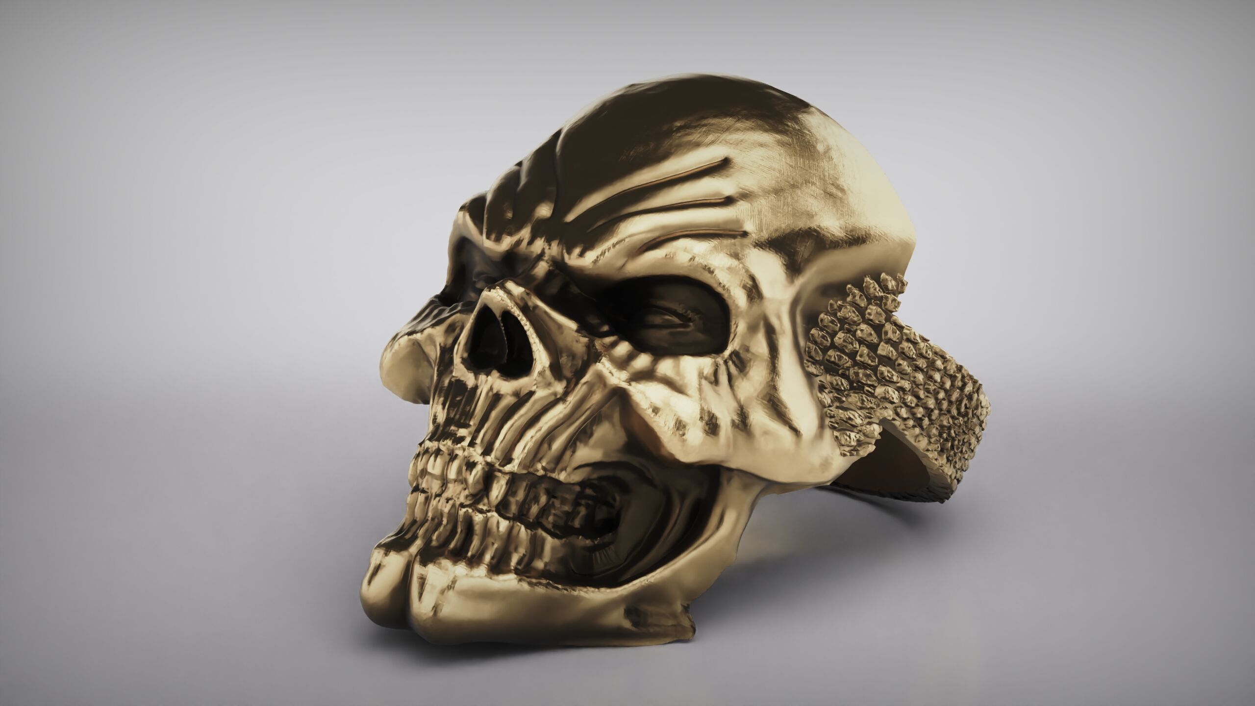 Skull Ring - Rider Ring - Silver Ring - Skeleton Ring 3D print model_21