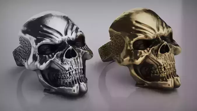 Skull Ring - Rider Ring - Silver Ring - Skeleton Ring