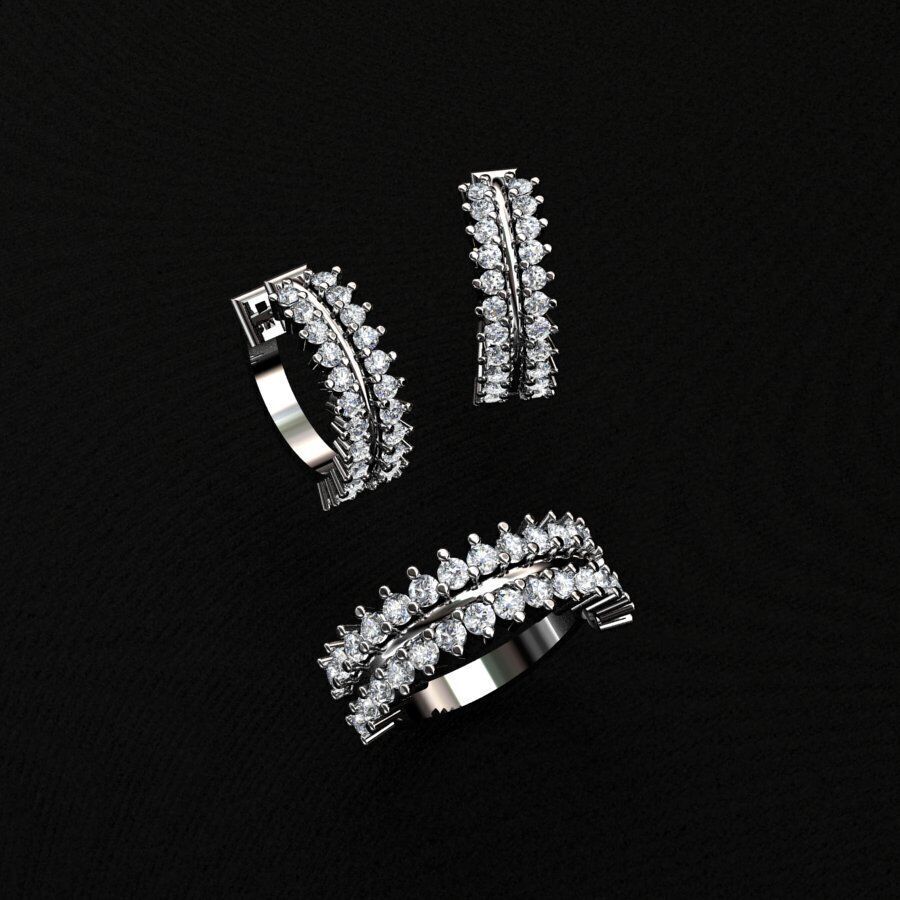 Ring and Earrings 3D print model_1