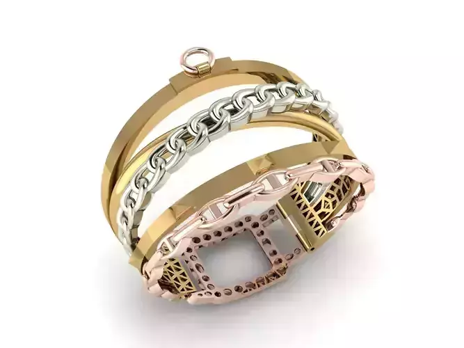 Multi piece bracelet with lock