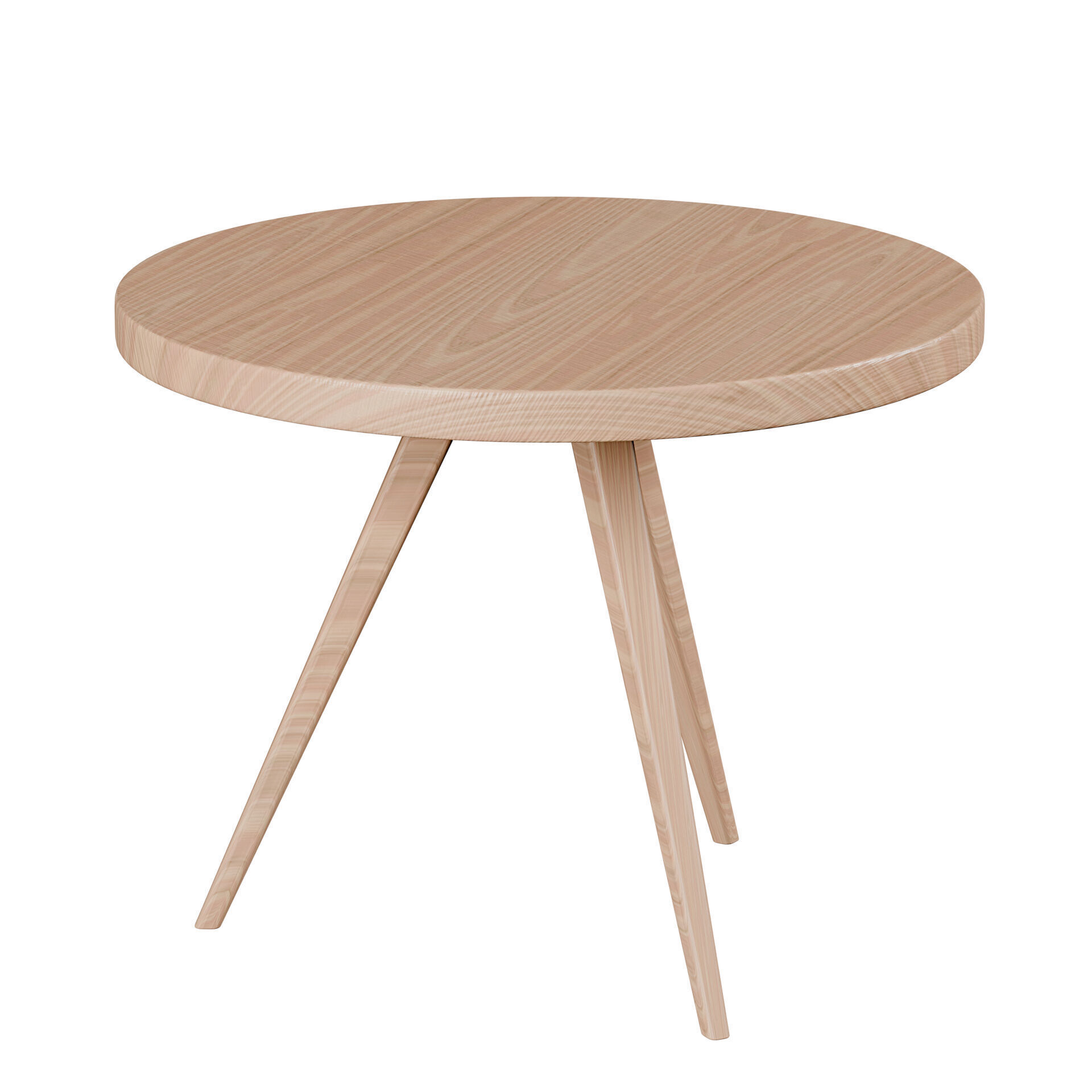 Nordic wood coffee table Low-poly 3D model_2