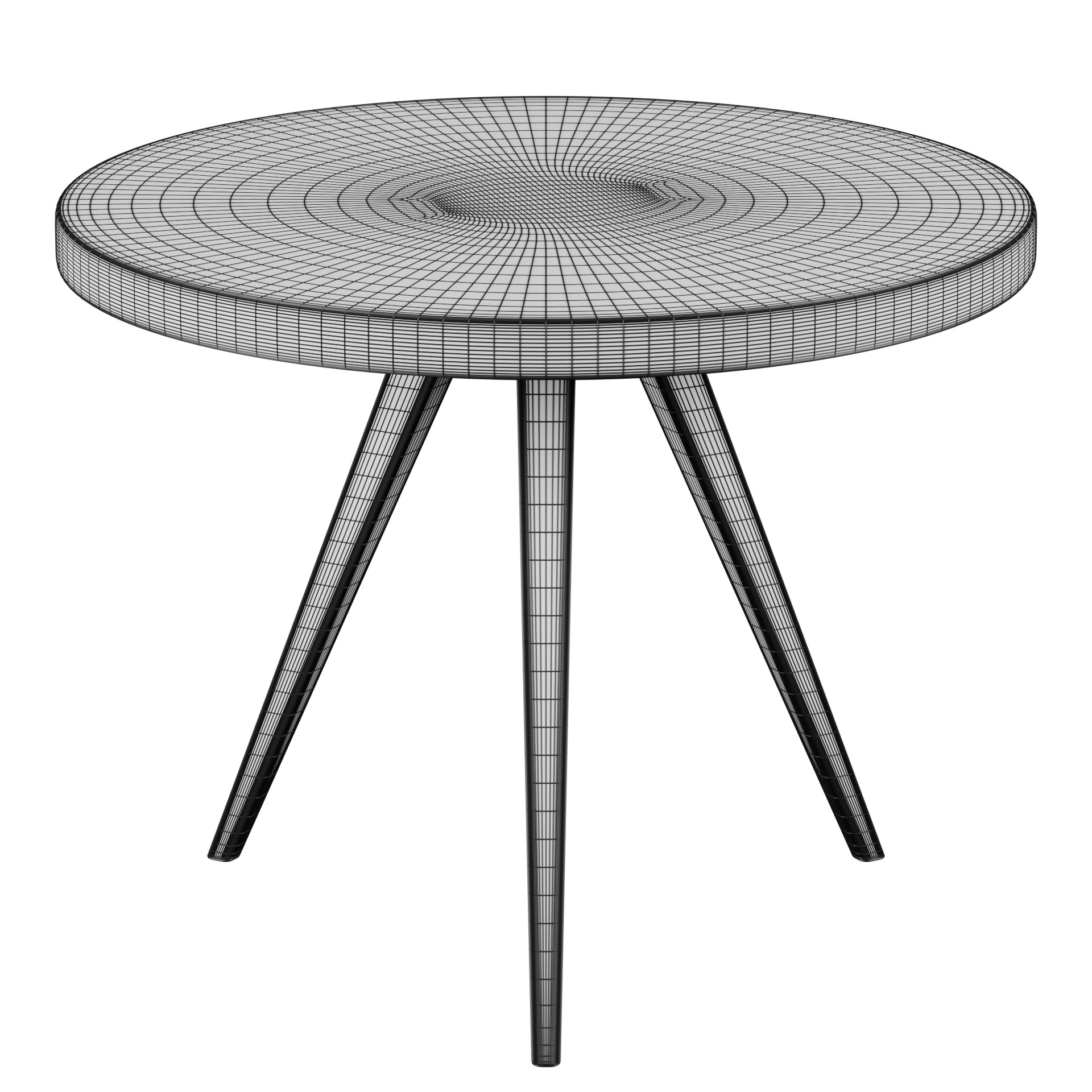 Nordic wood coffee table Low-poly 3D model_5