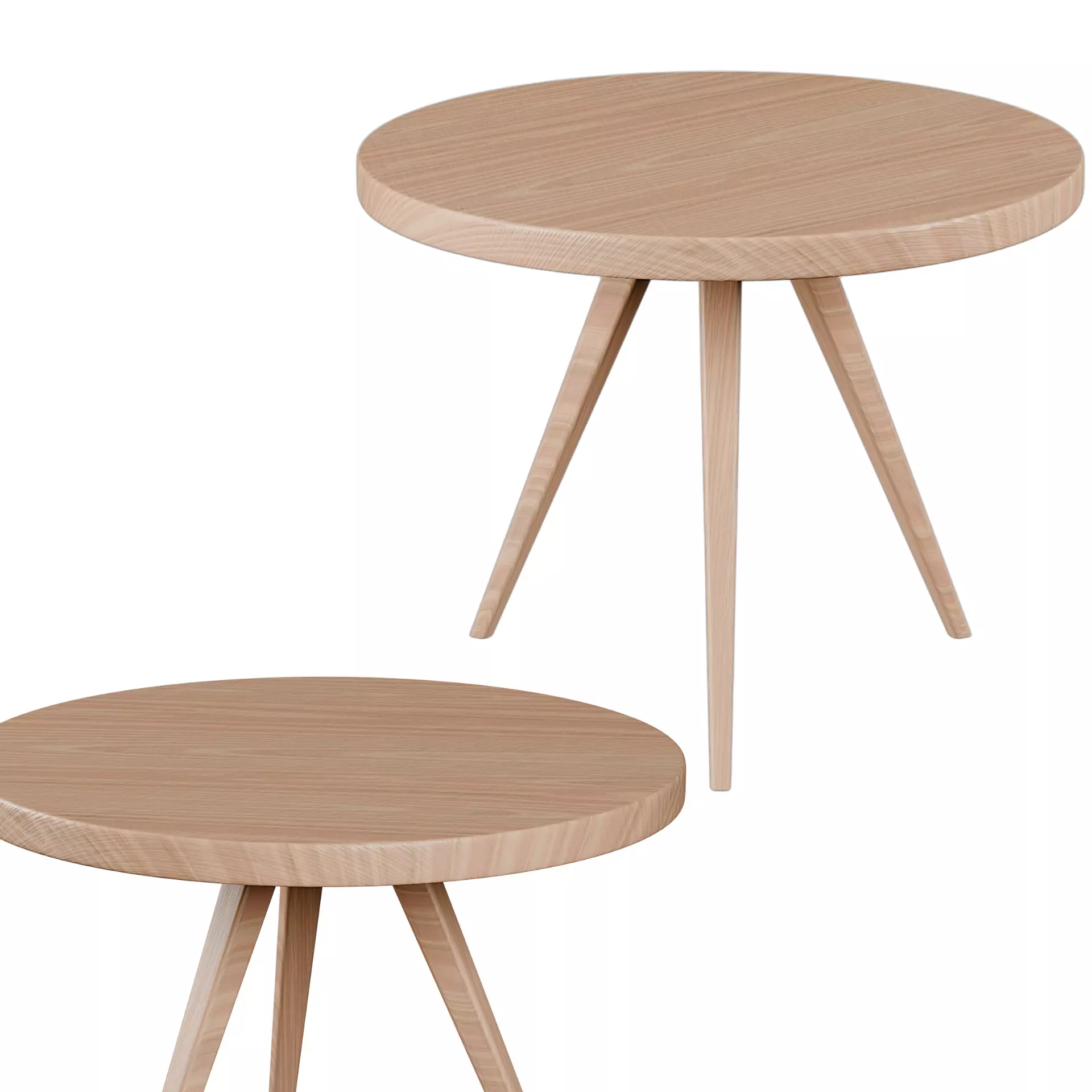 Nordic wood coffee table Low-poly 3D model_0