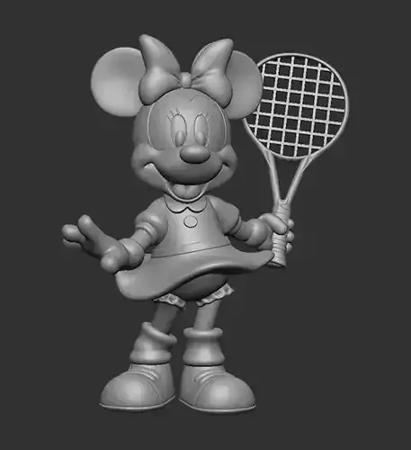 Minnie Mouse Tennis player 3D print model