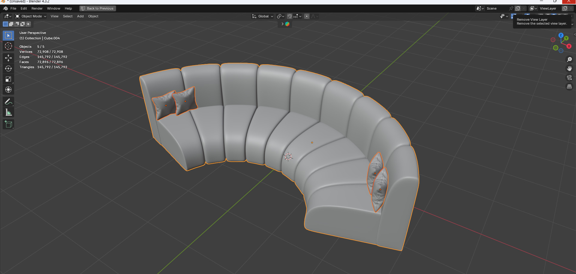 Curved sofa Free low-poly 3D model_18