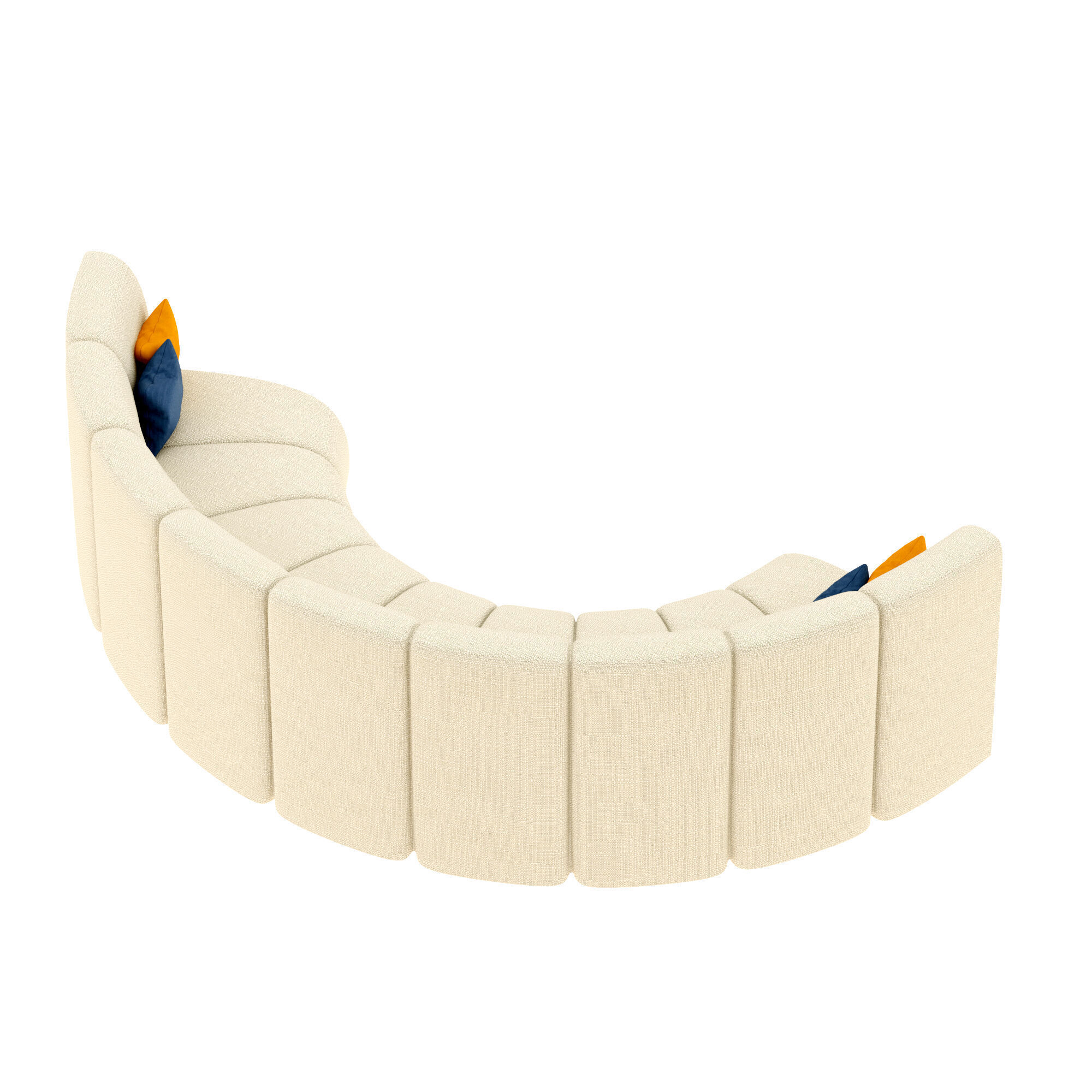 Curved sofa Free low-poly 3D model_7