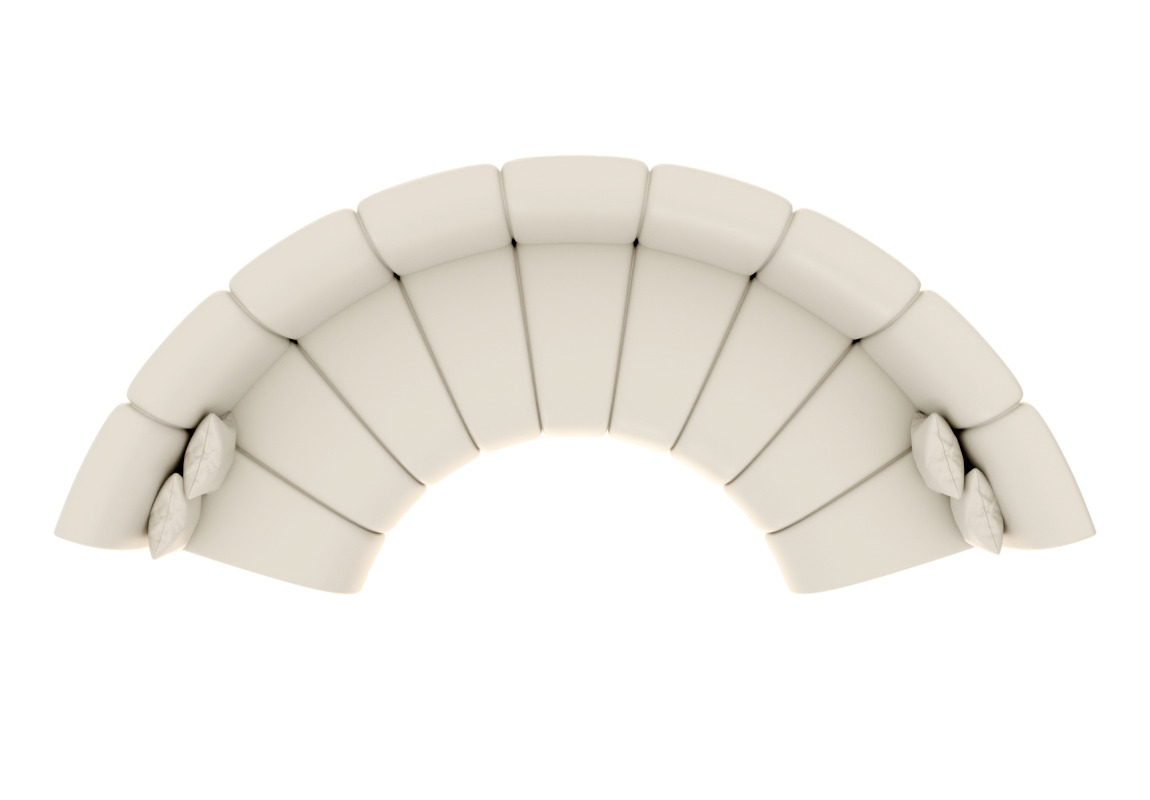 Curved sofa Free low-poly 3D model_12