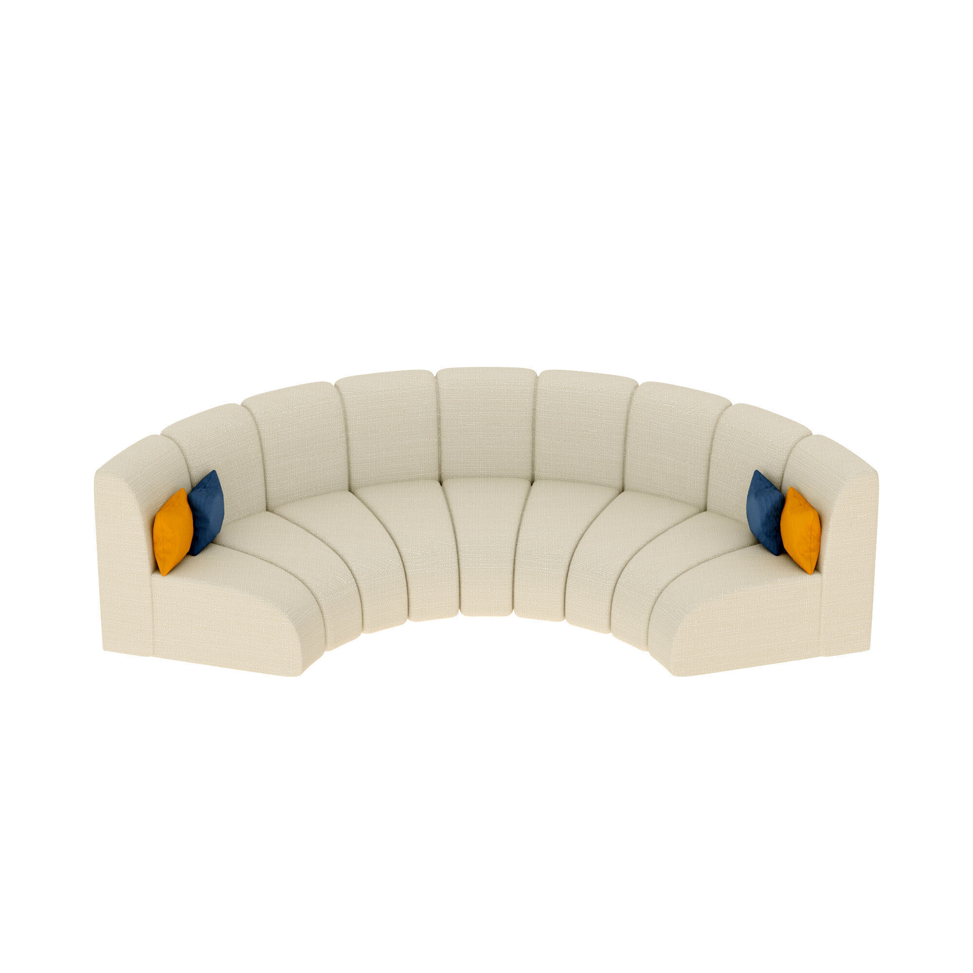 Curved sofa Free low-poly 3D model_2