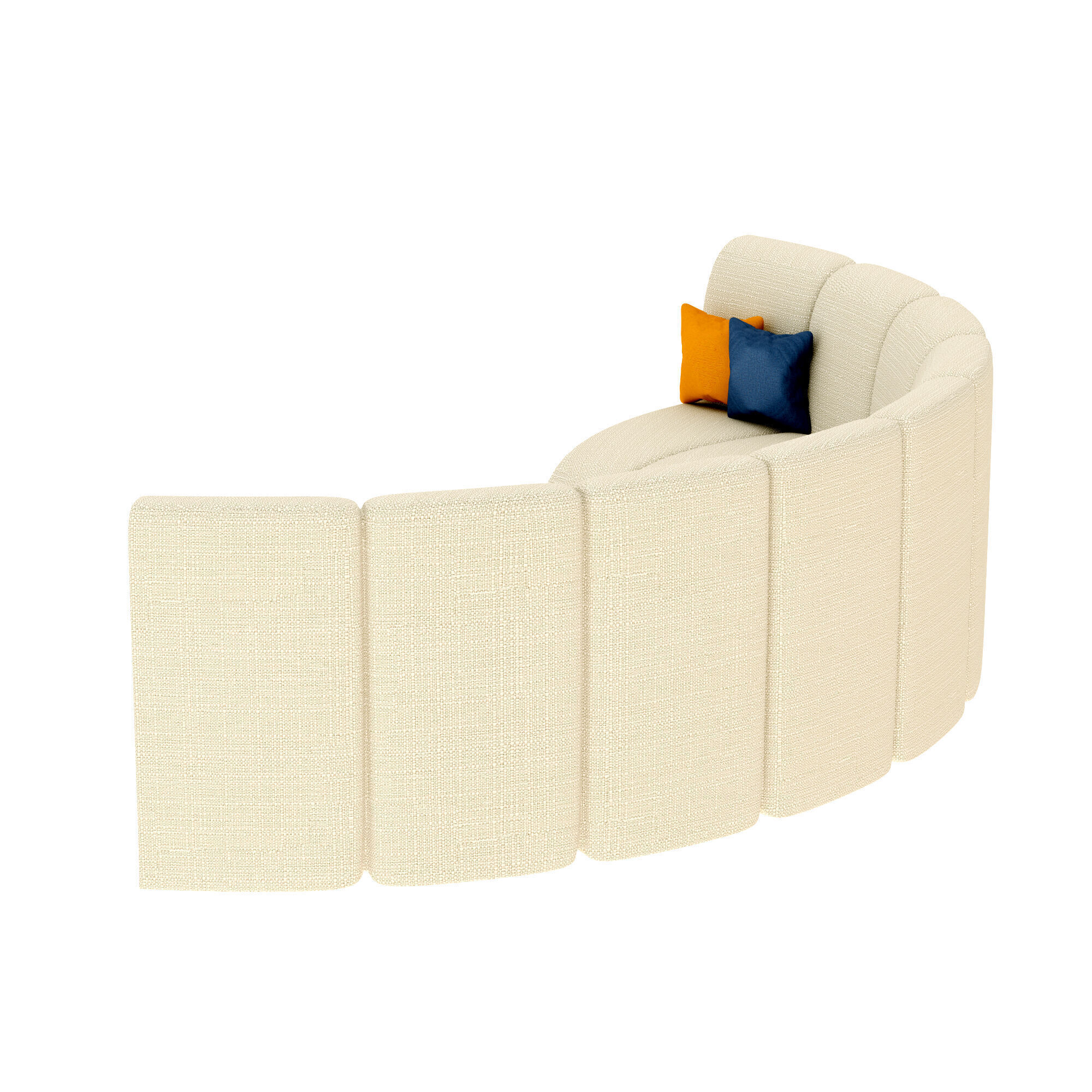 Curved sofa Free low-poly 3D model_5