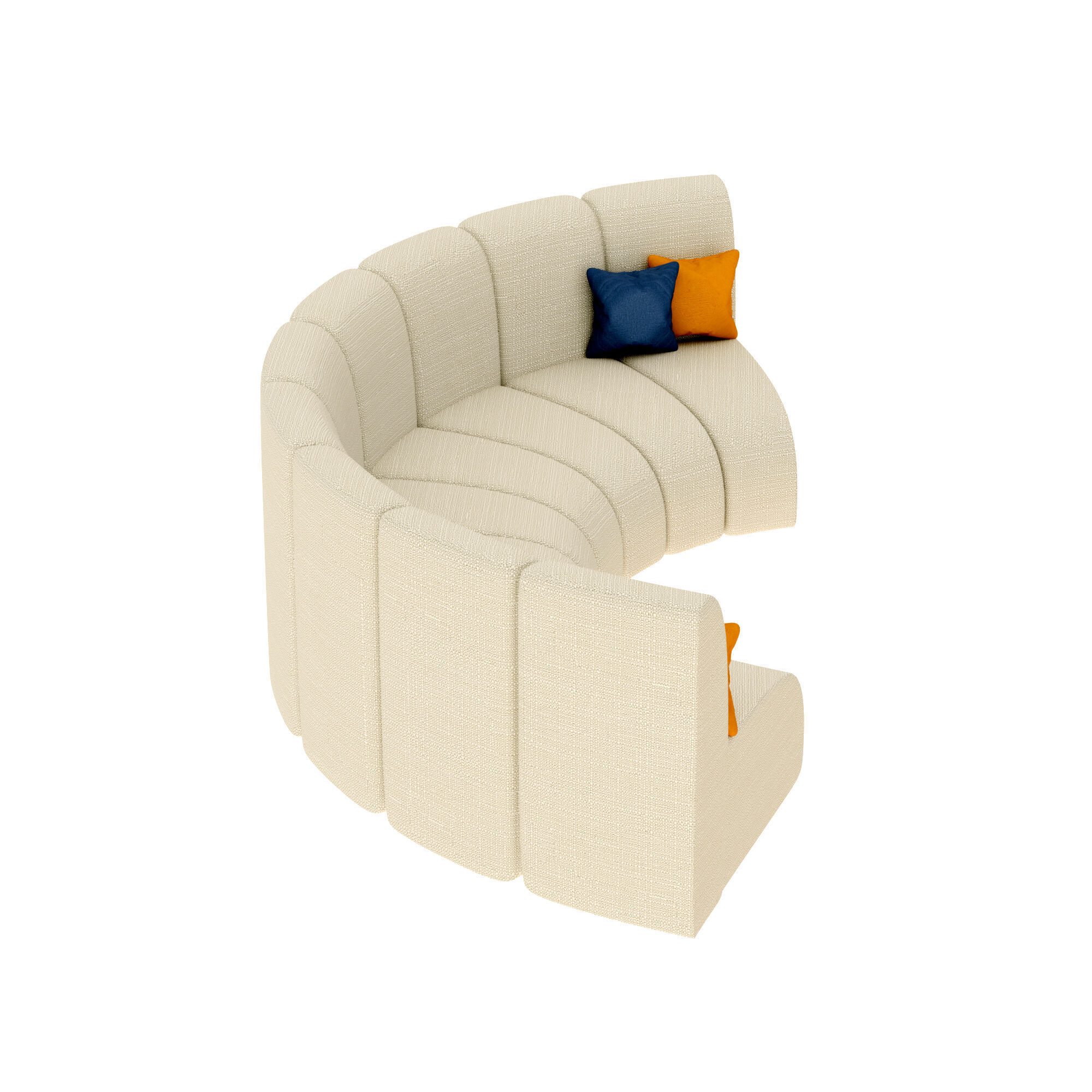Curved sofa Free low-poly 3D model_3