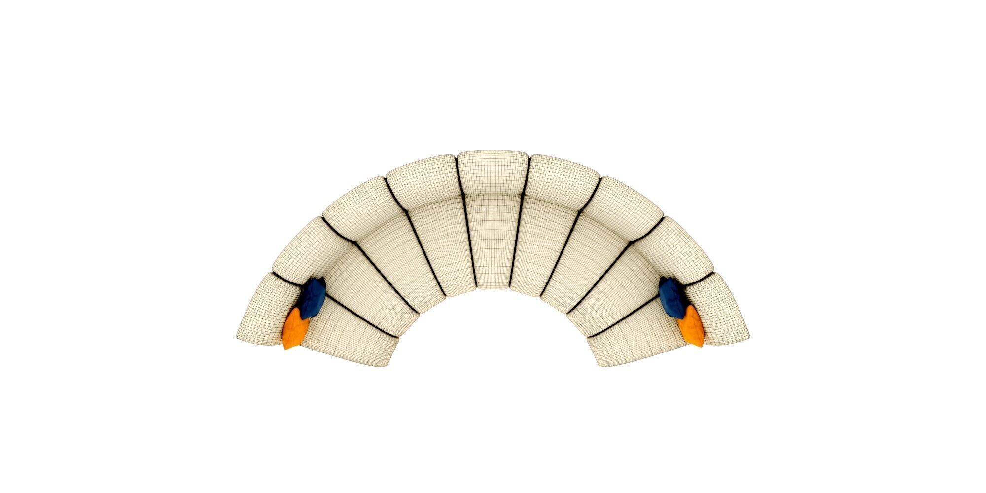 Curved sofa Free low-poly 3D model_11